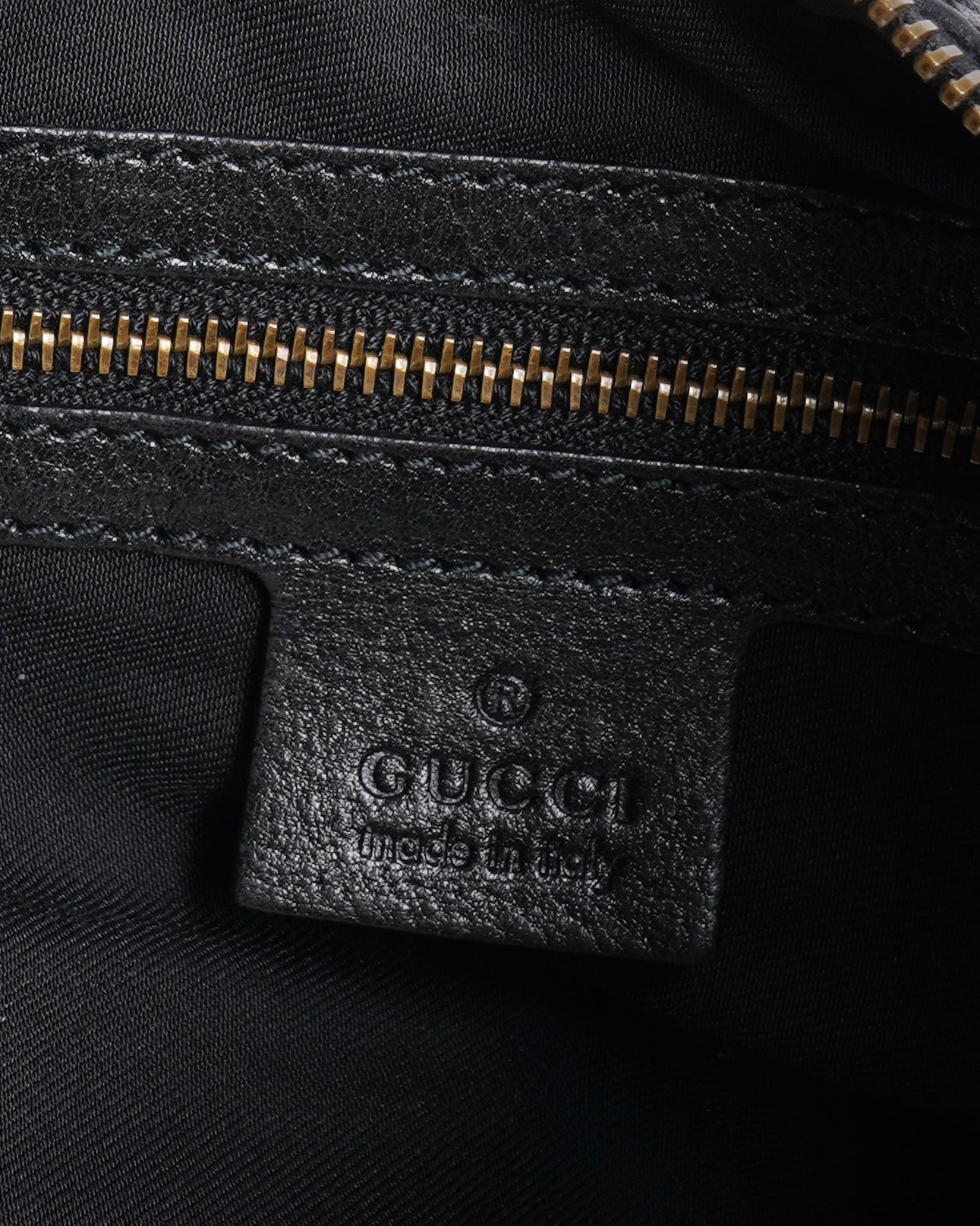 Gucci Monogram Black Shoulder Bag In Canvas & Leather
