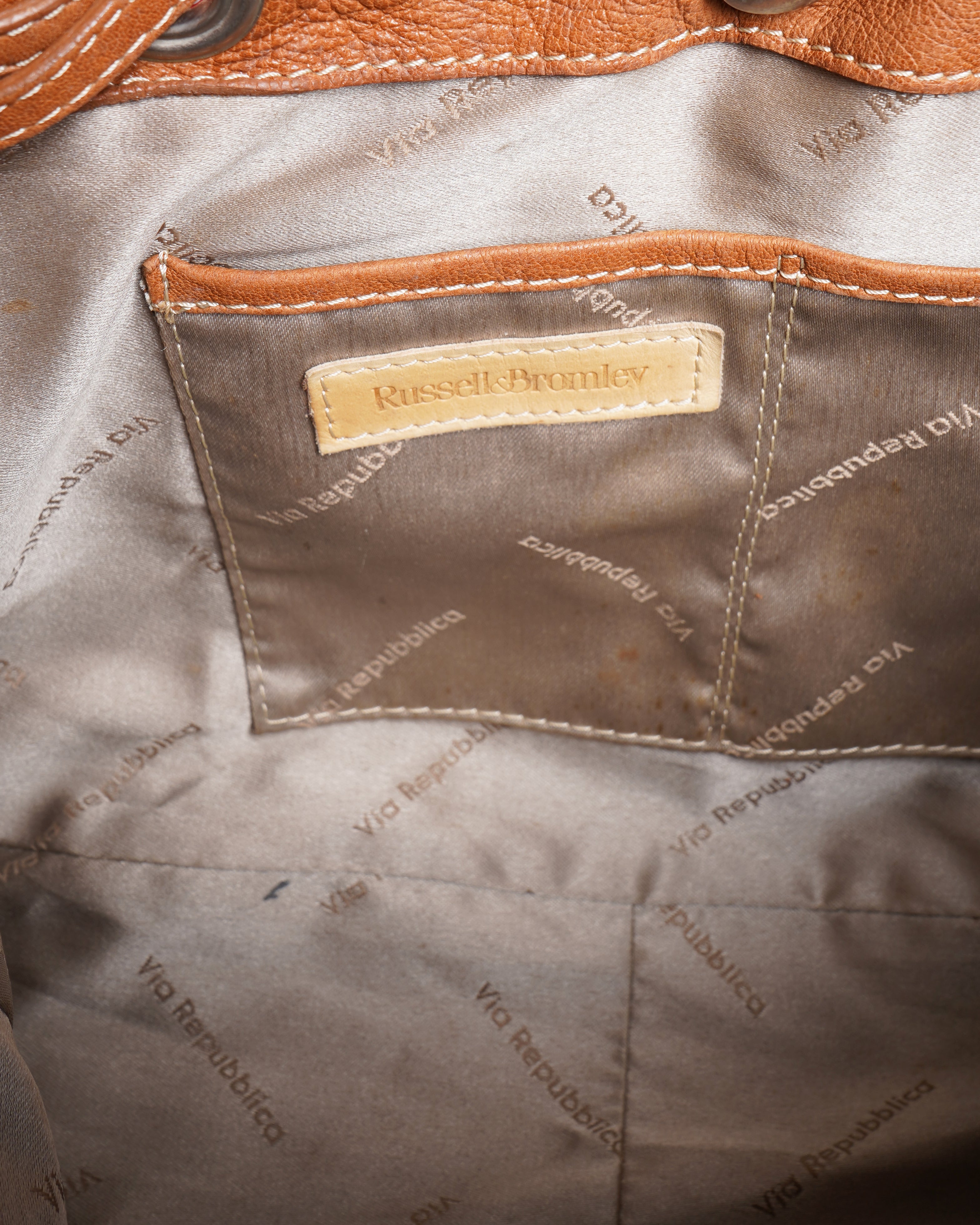 Russell and Bromley Multi Pockets Shoulder Bag In Brown