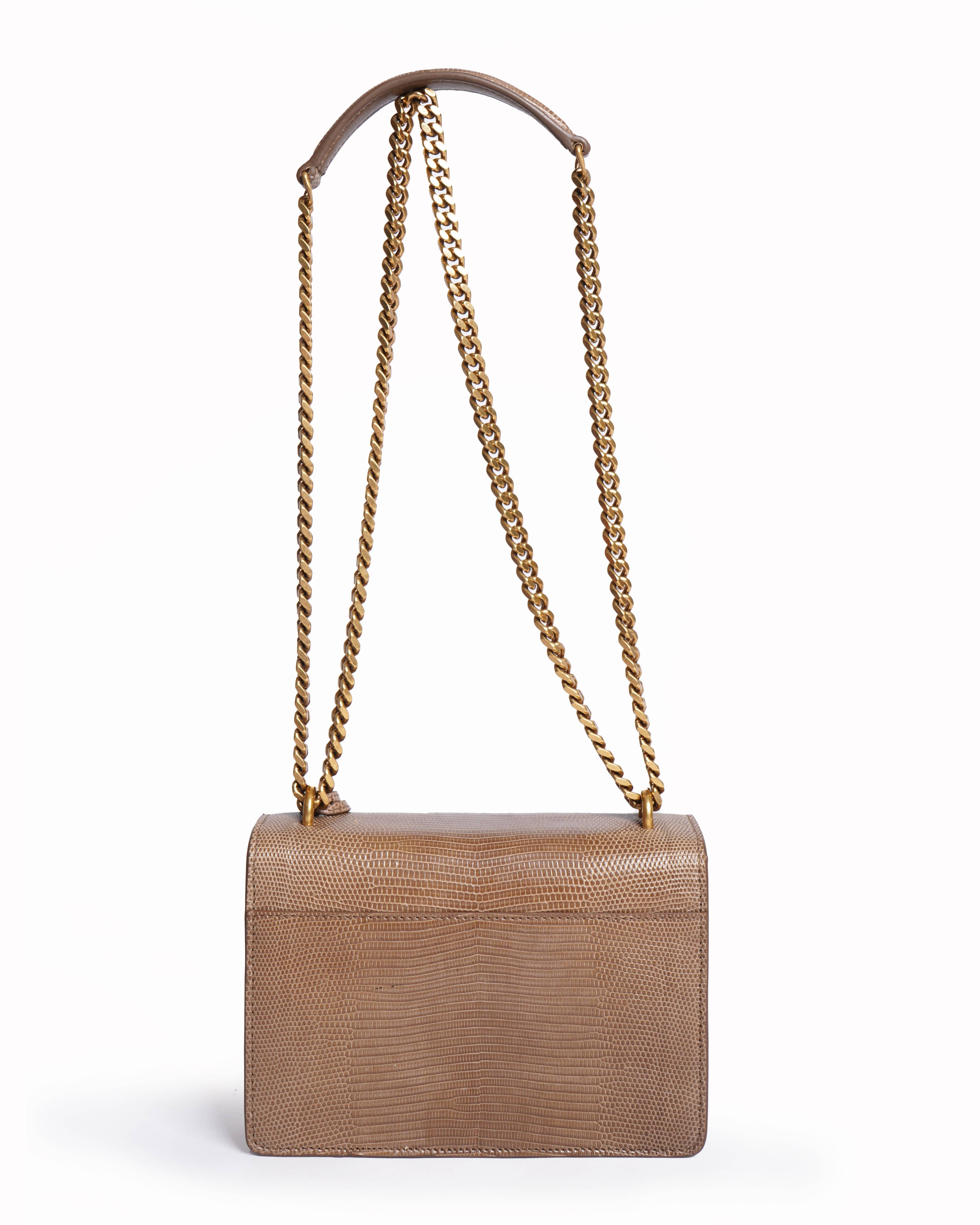 Saint laurent medium kate crossbody bag in crocodile embossed leather