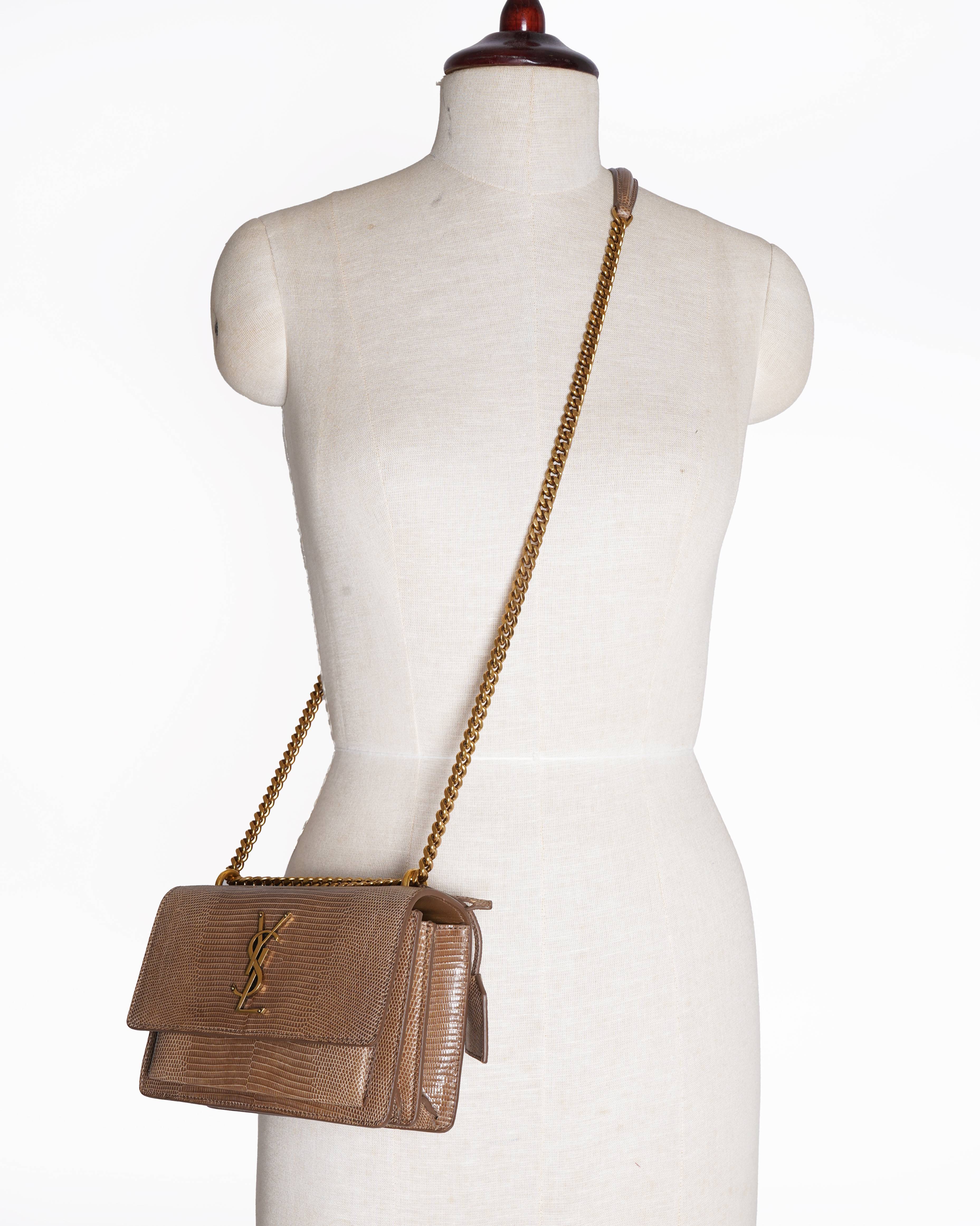 Saint laurent medium kate crossbody bag in crocodile embossed leather