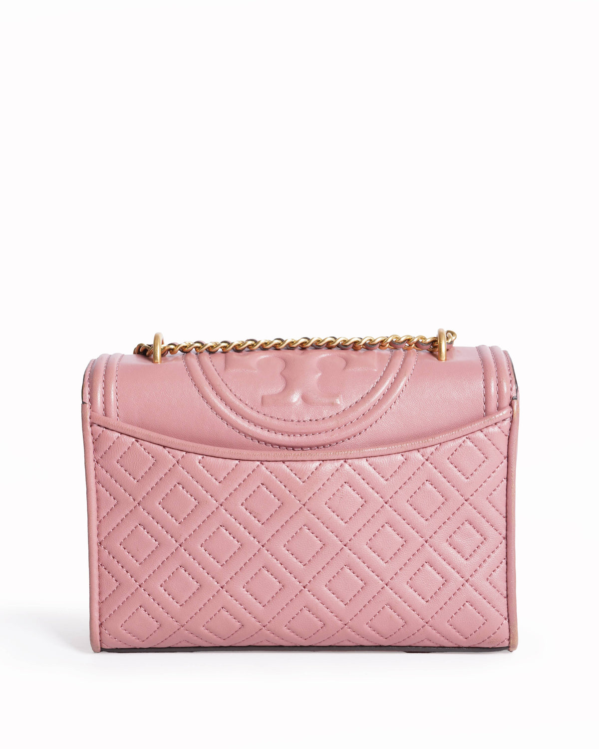 Tory Burch Pink Leather Small Fleming Shoulder Bag