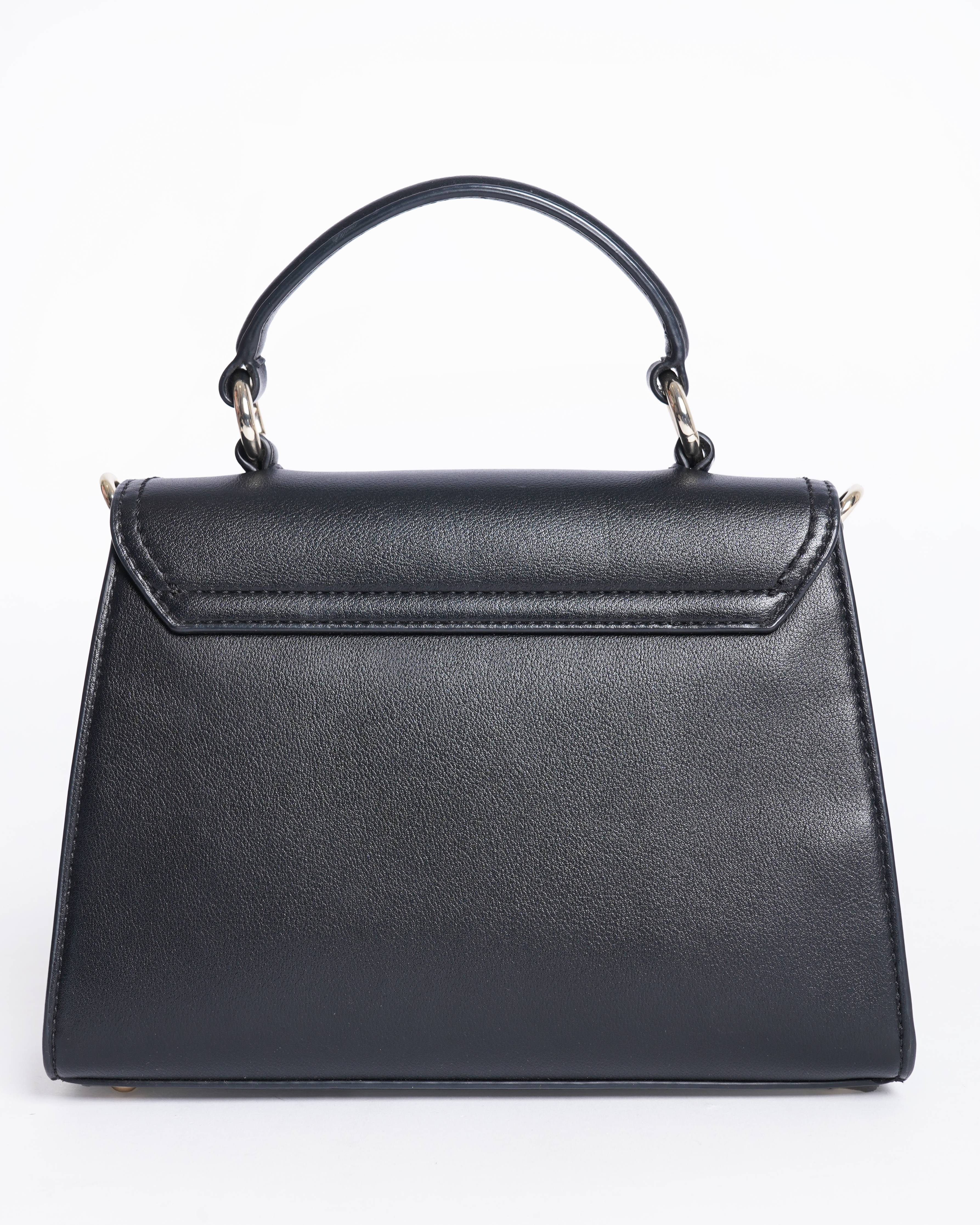 Just Cavalli Black Iconic Trend Textured Medium Satchel