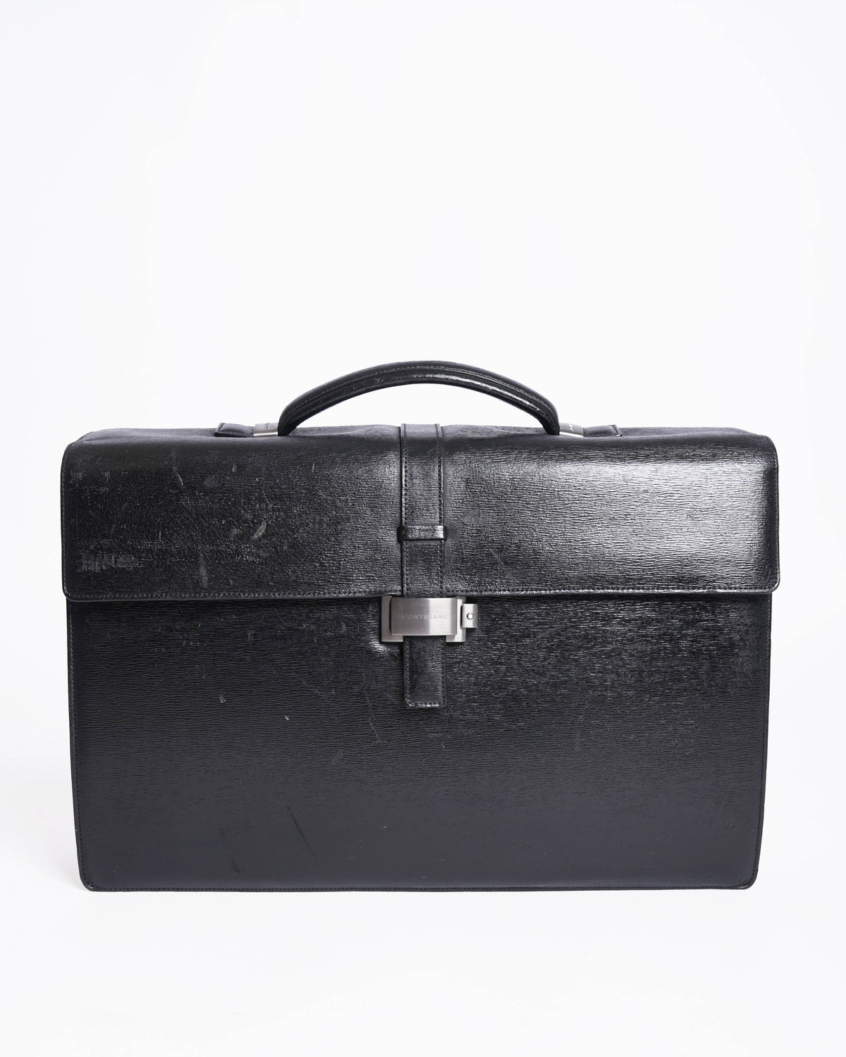 Mont Blanc black leather Westside Double Gusset Briefcase