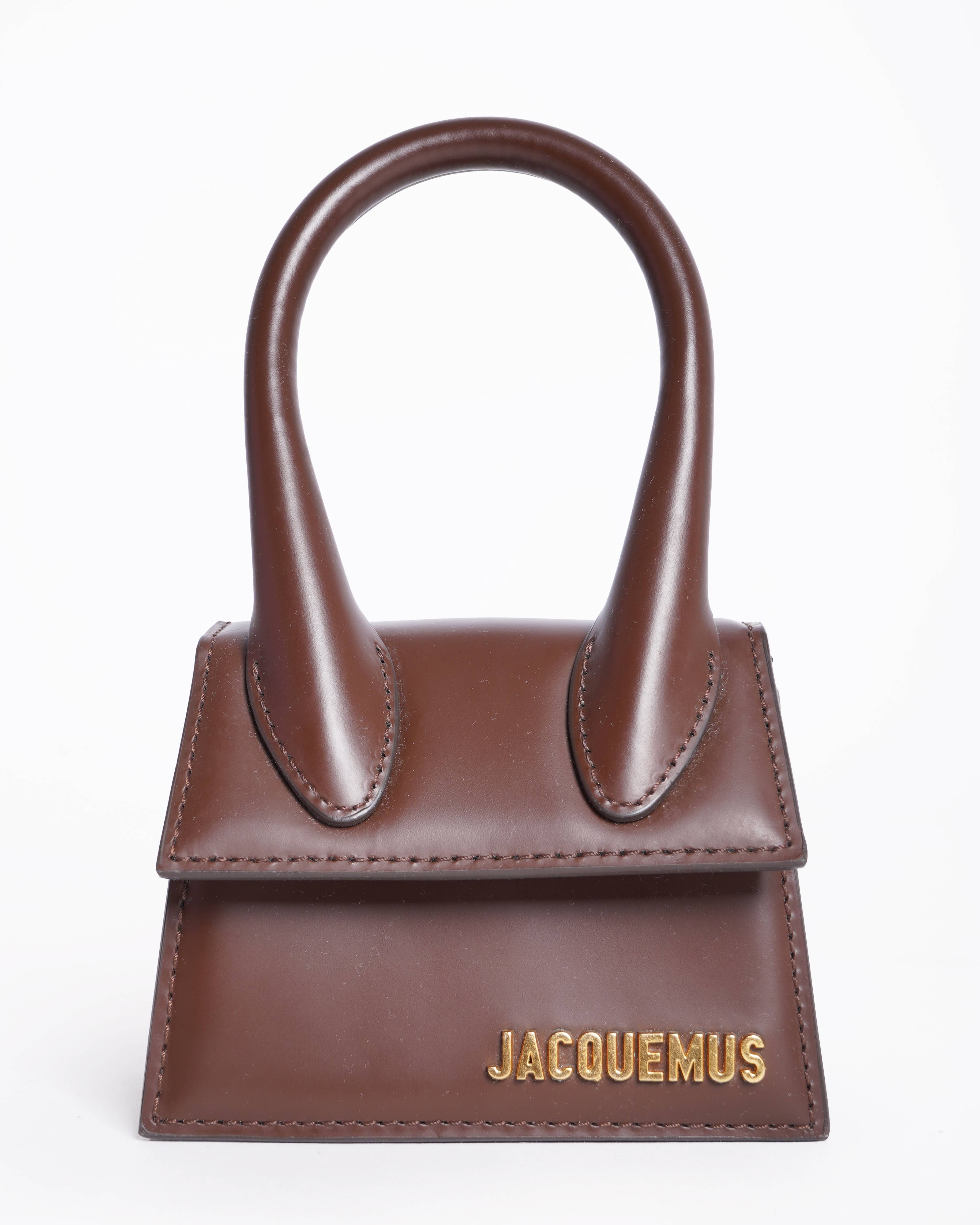 New Jacquemus mini le chiquito moyen handbag in chocolate brown
