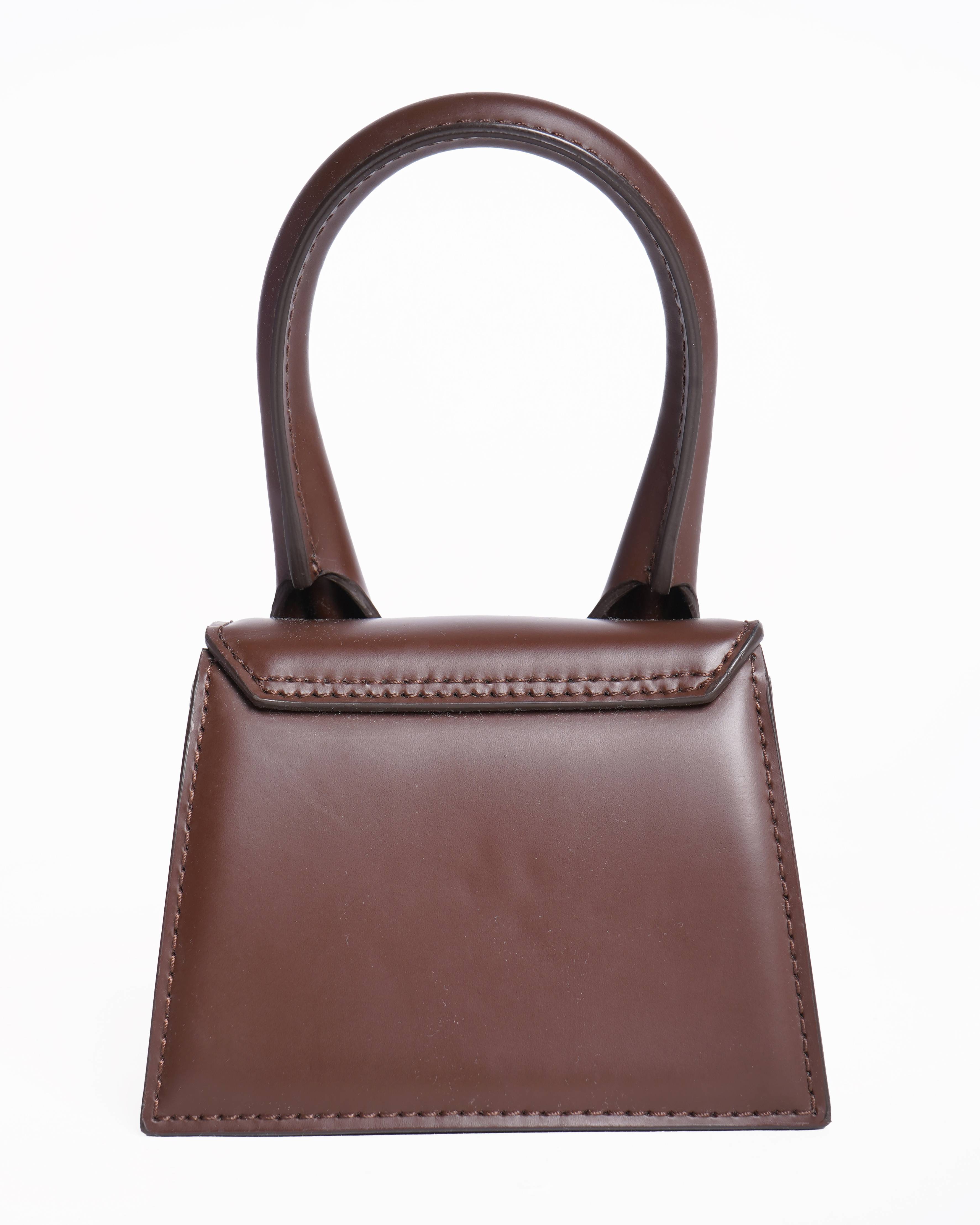New Jacquemus mini le chiquito moyen handbag in chocolate brown