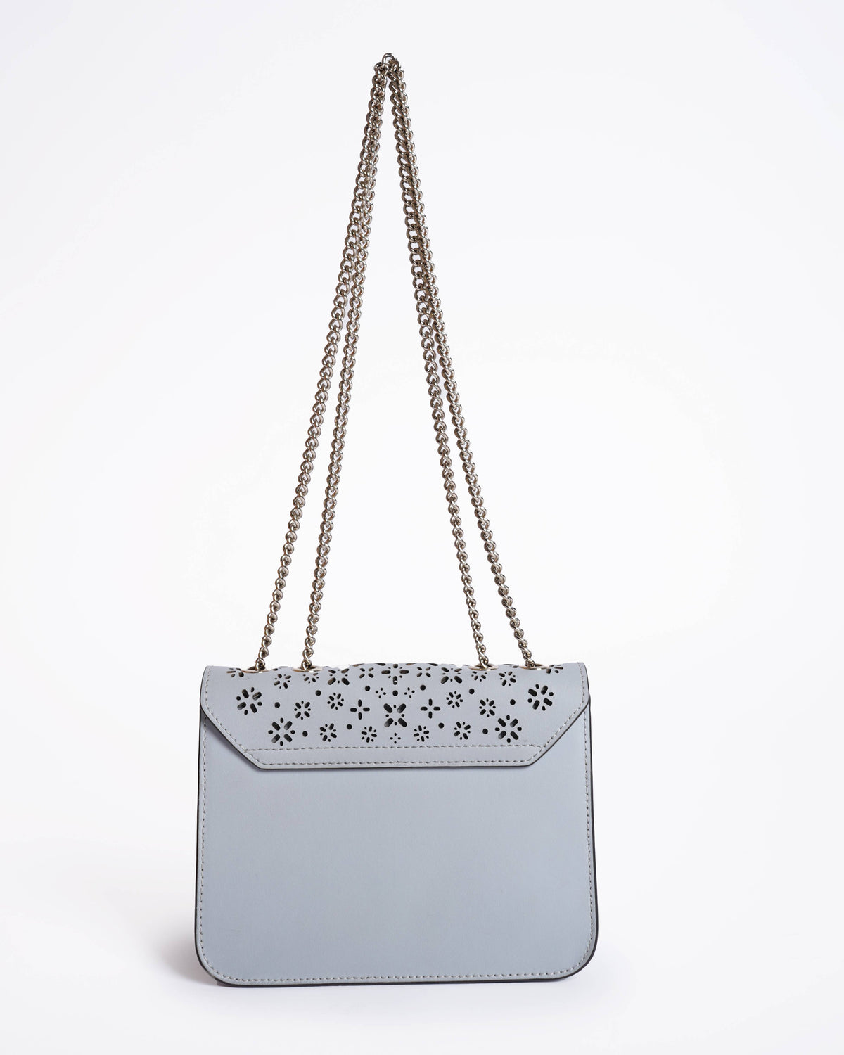 Furla Light Blue  Laser Cut Leather Bella Shoulder Bag