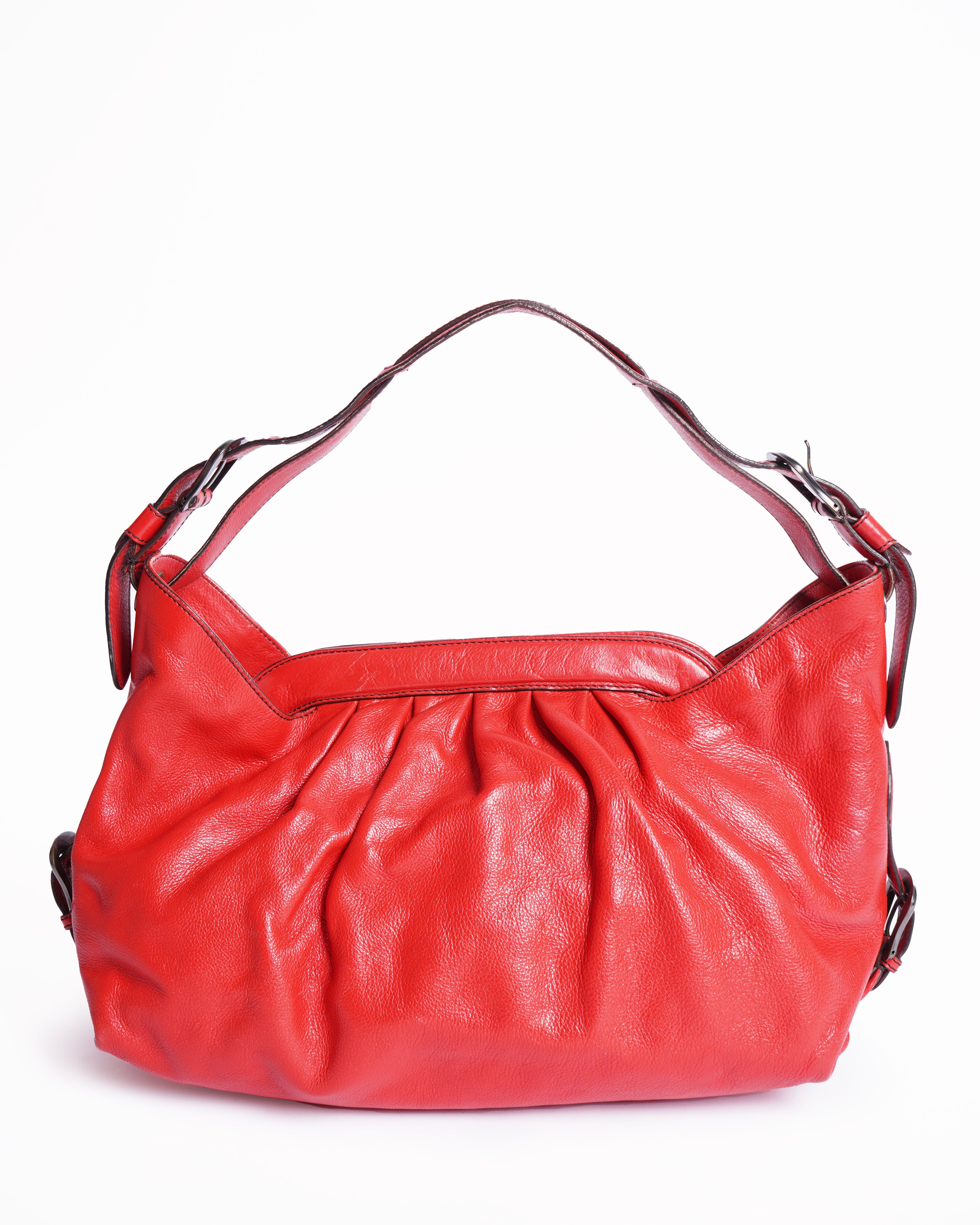 Fendi Red Borsa Leather Hobo Doctor Bag