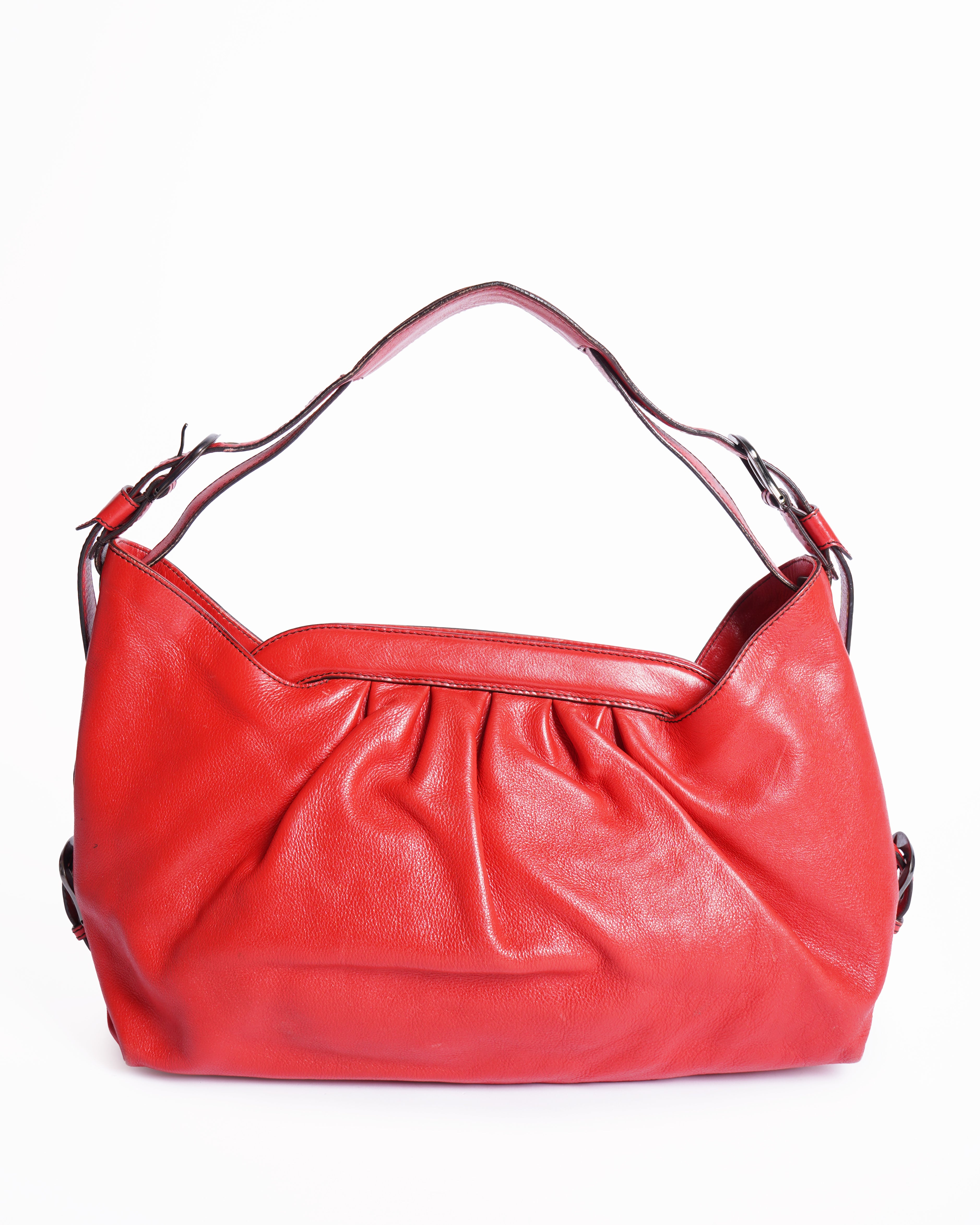 Fendi Red Borsa Leather Hobo Doctor Bag