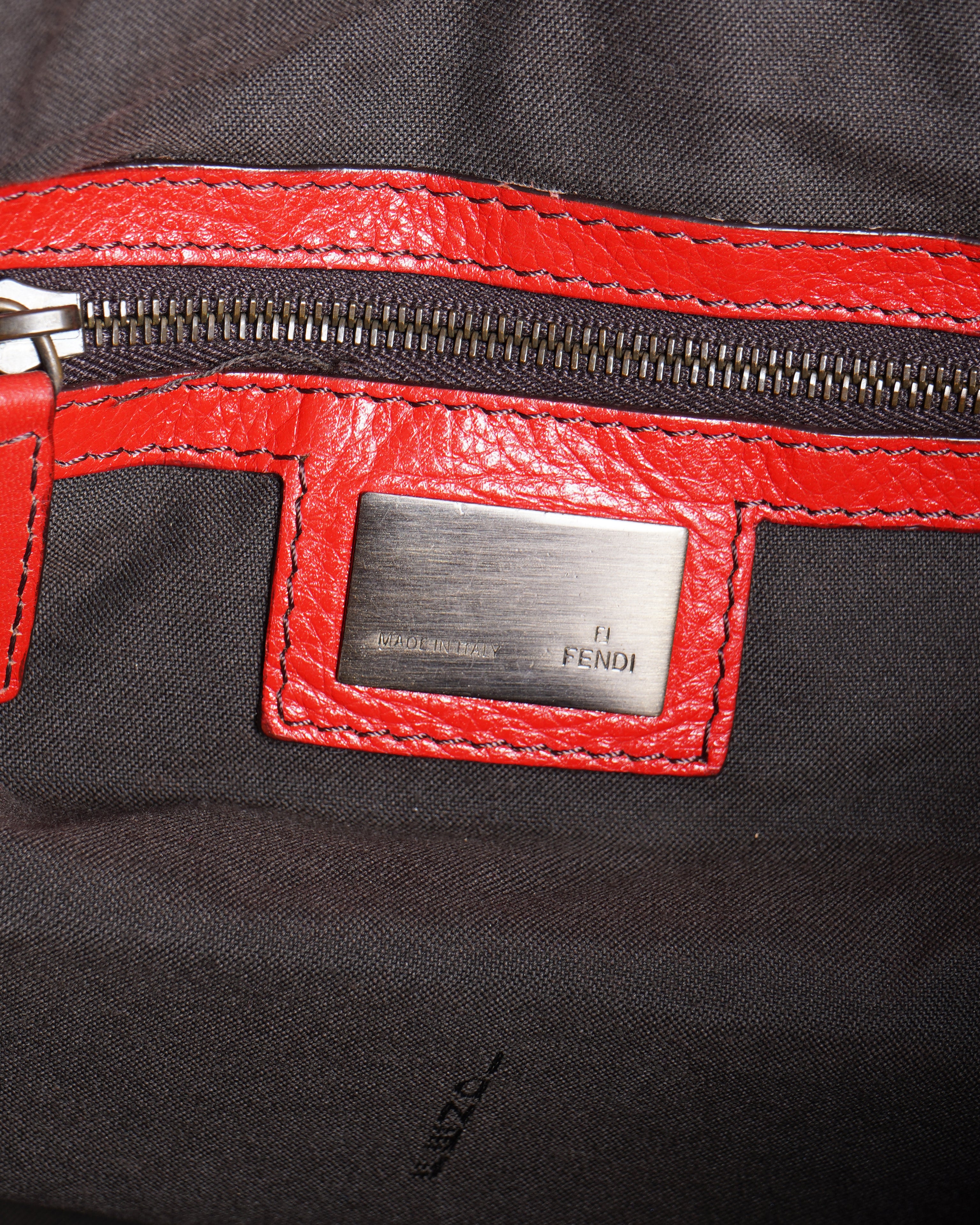 Fendi Red Borsa Leather Hobo Doctor Bag