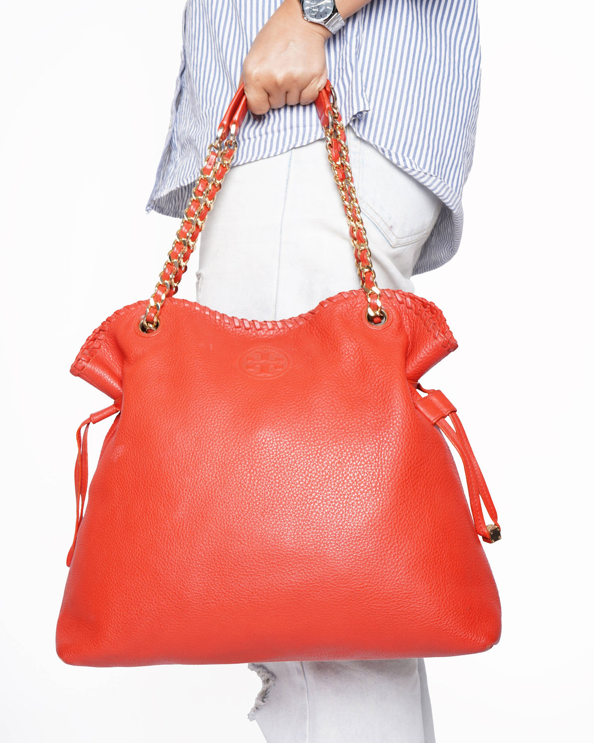 Tory Burch Marion Leather Slouchy Tote Bag