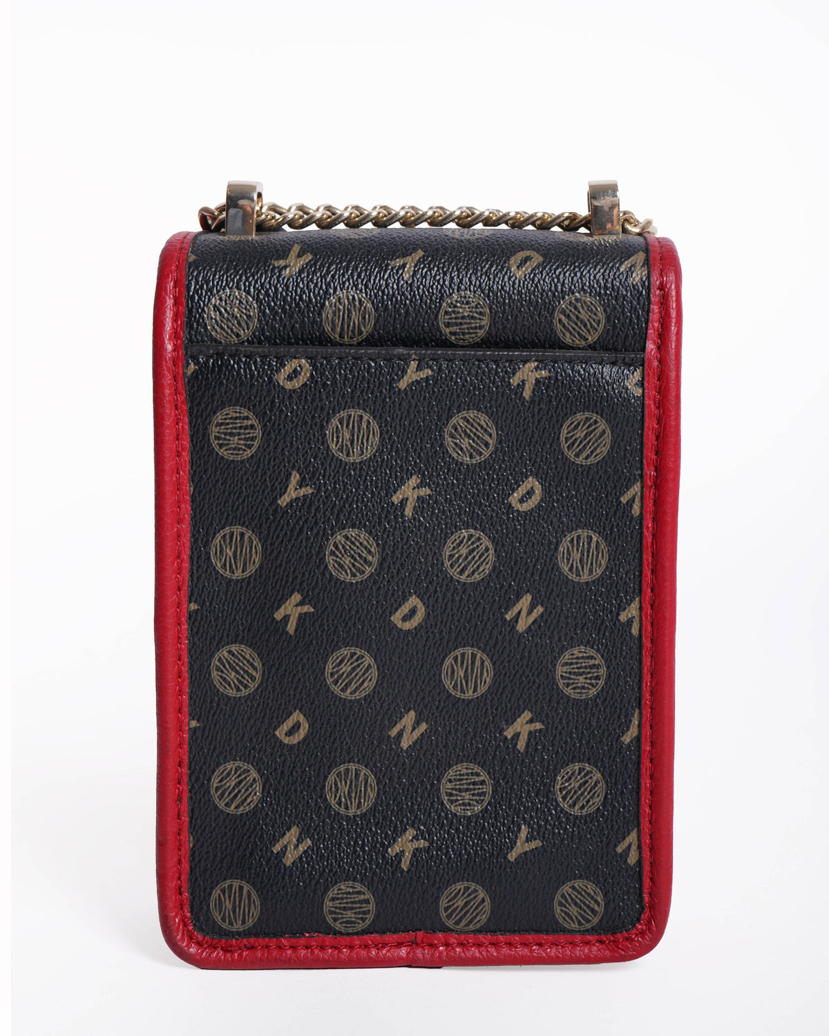 DKNY Elissa Pebbled Charm Mini Crossbody Bag Red/Black