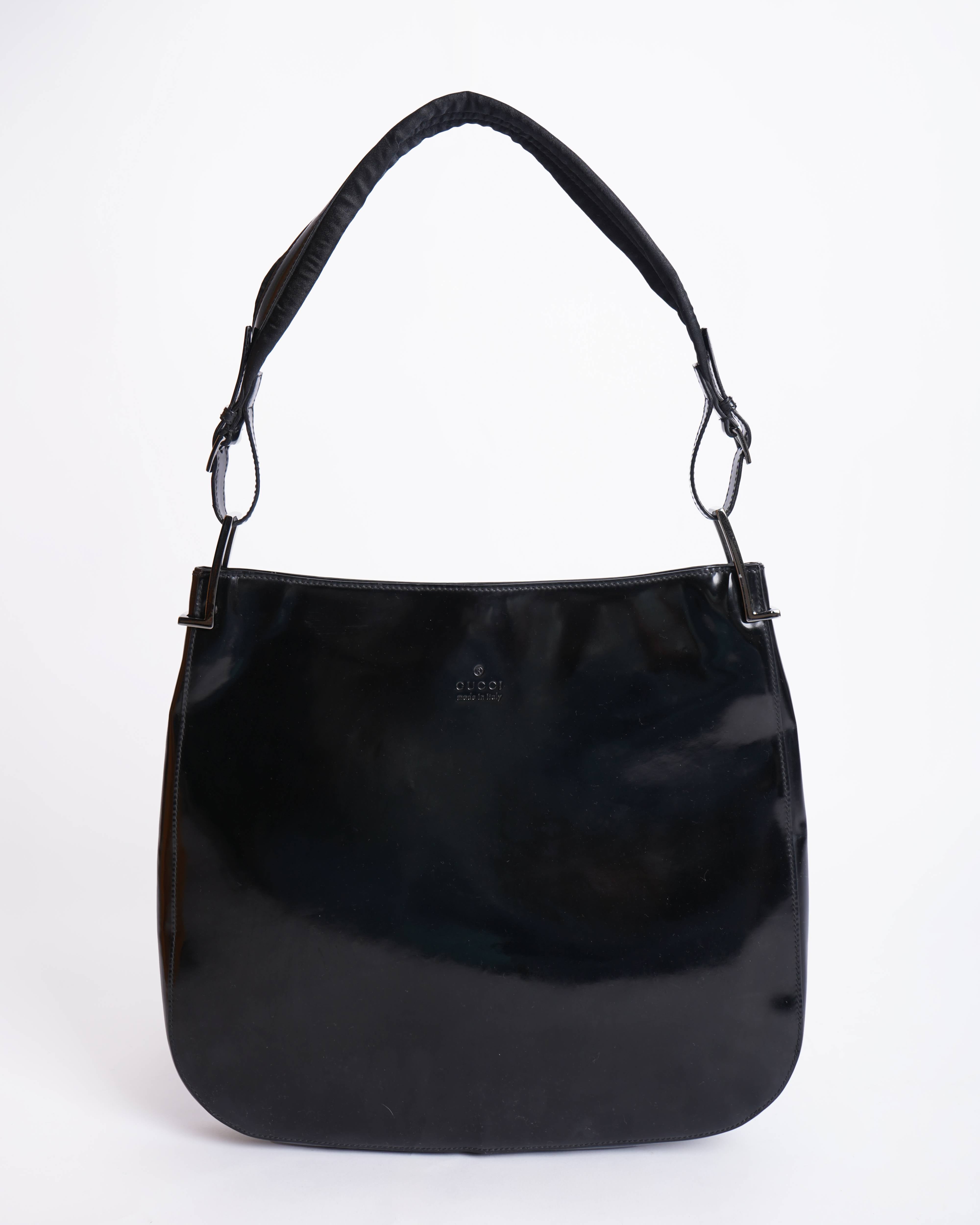 Gucci Black Patent Leather Shoulder Bag