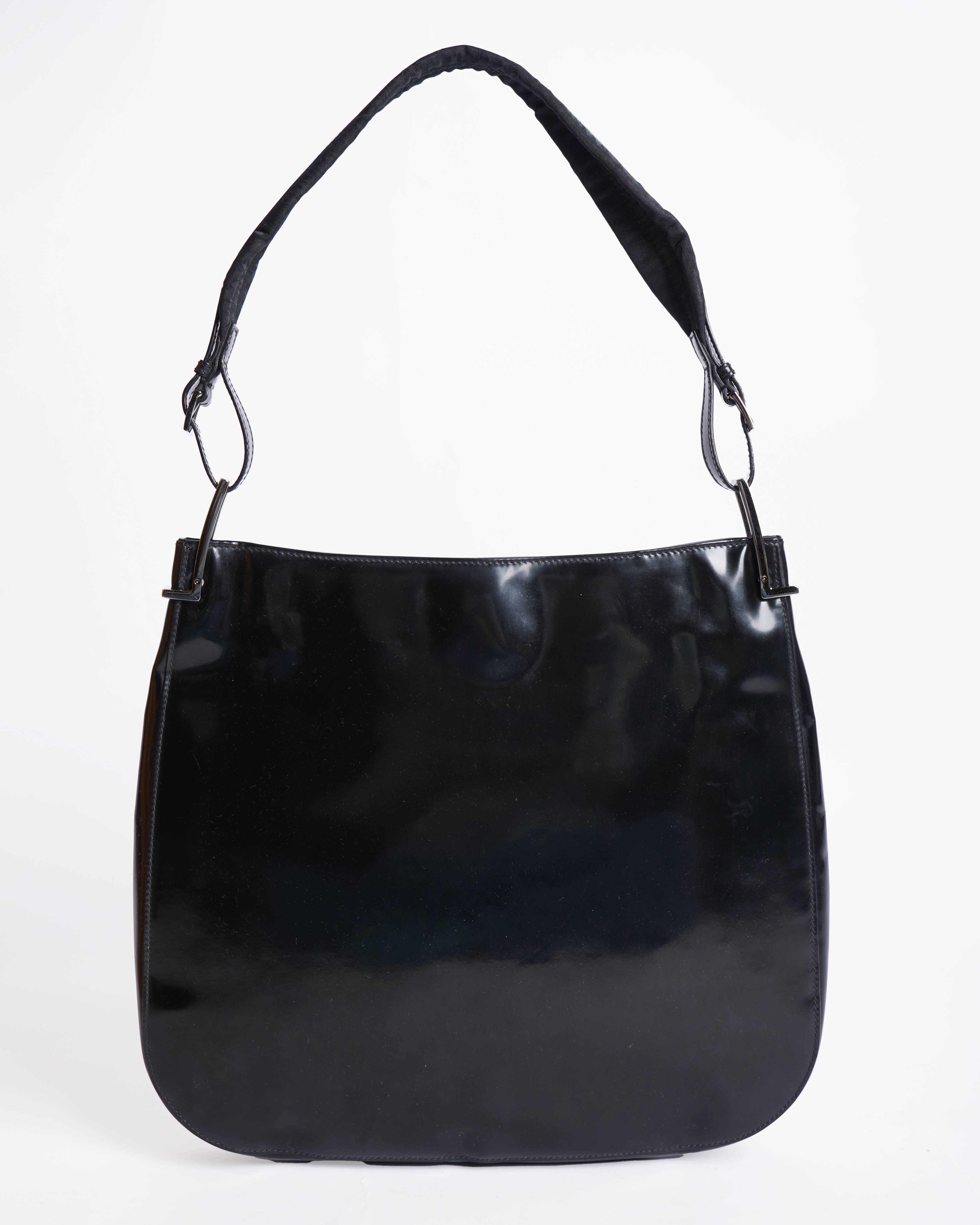 Gucci Black Patent Leather Shoulder Bag