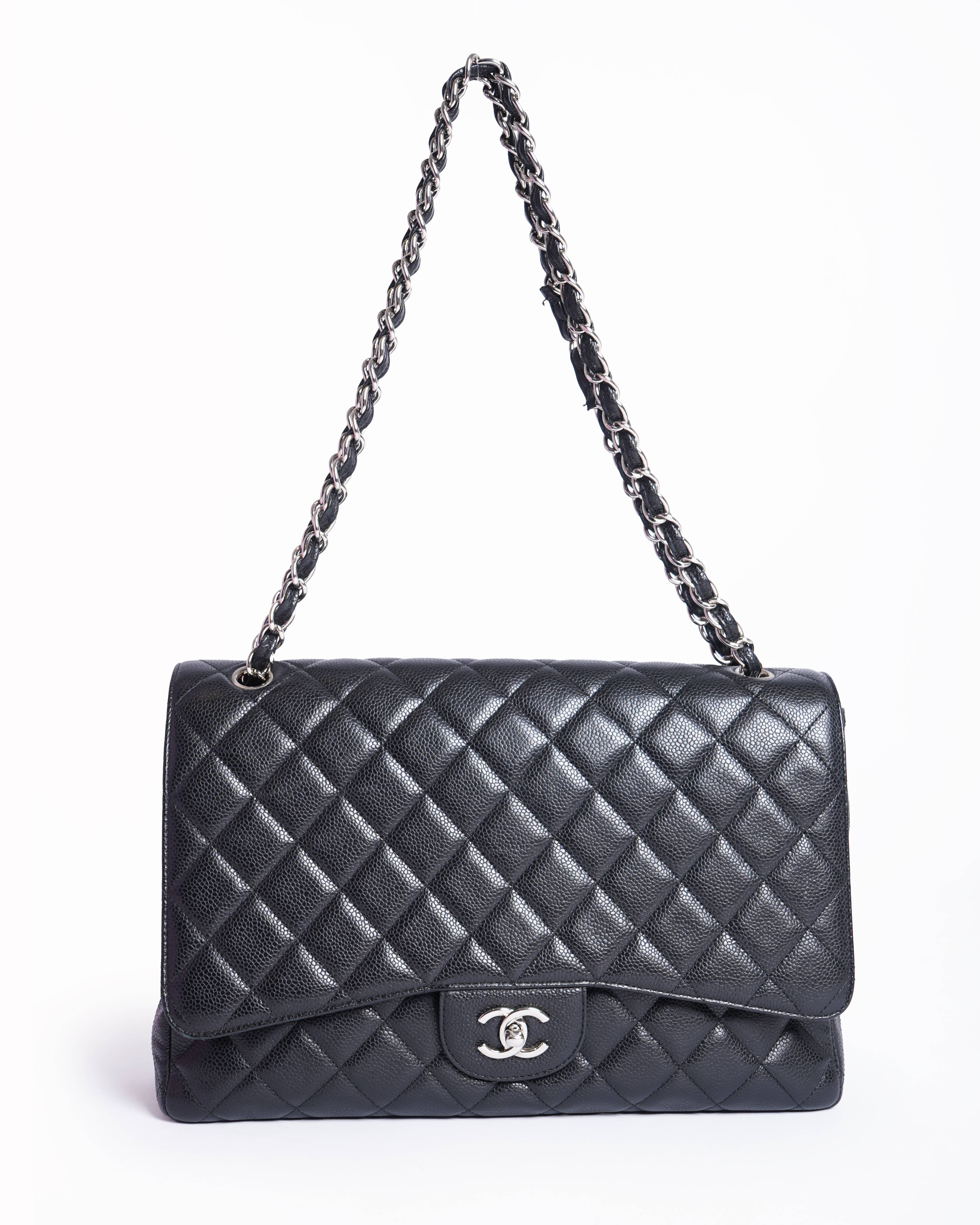Chanel Timeless Classic Leather Jumbo Shoulder Bag In Black