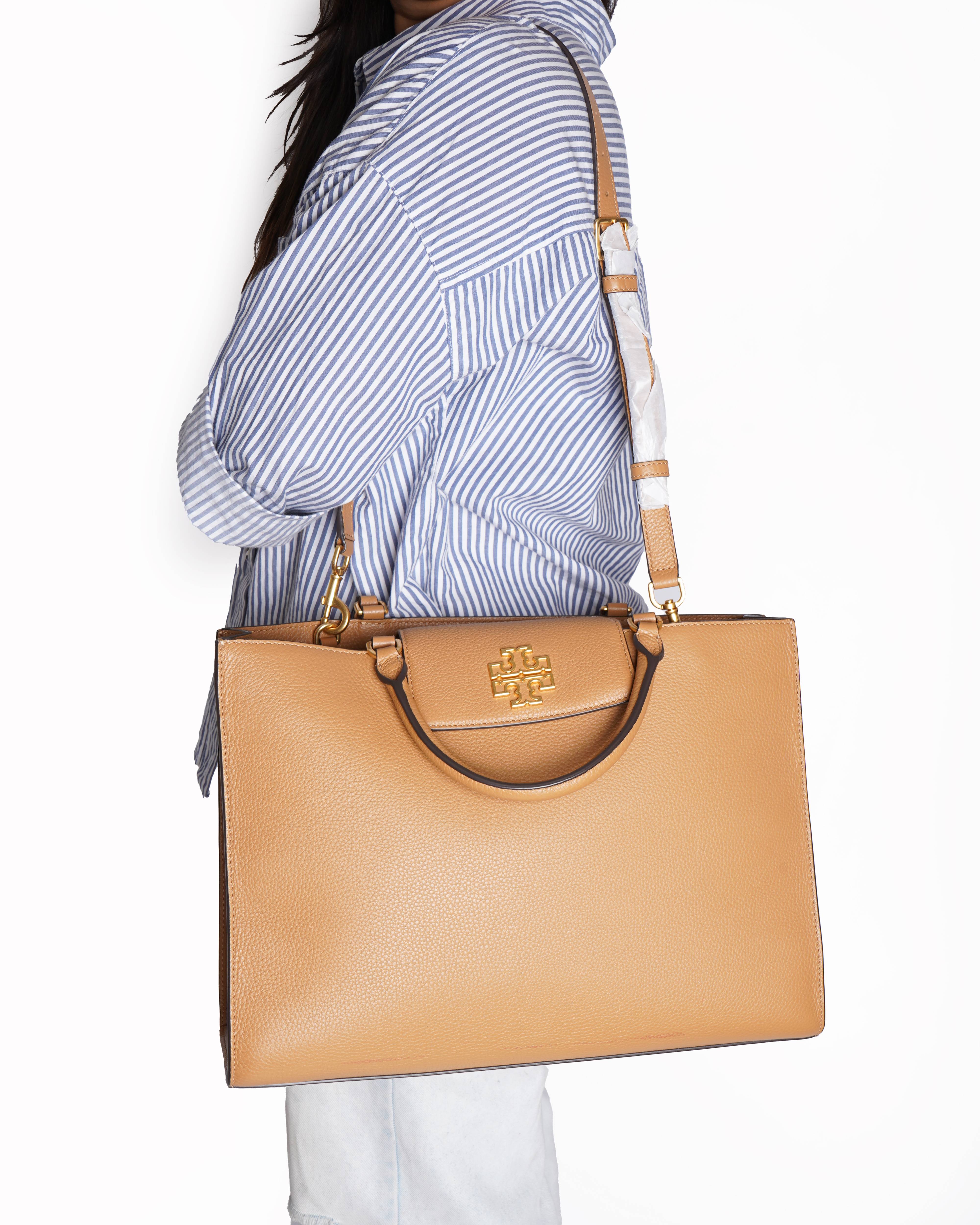 New Tory Burch Britten Pebbled Leather Tote