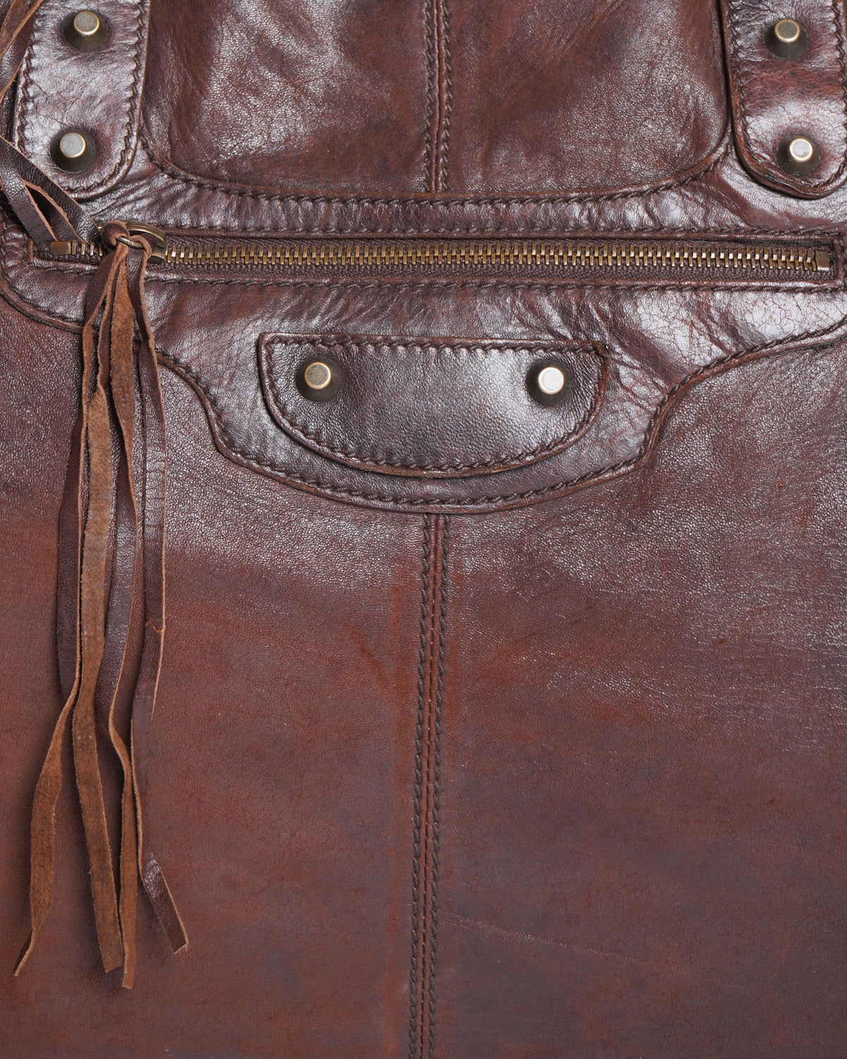 Balenciaga Brown Leather Brogues Voyage Weekender Bag