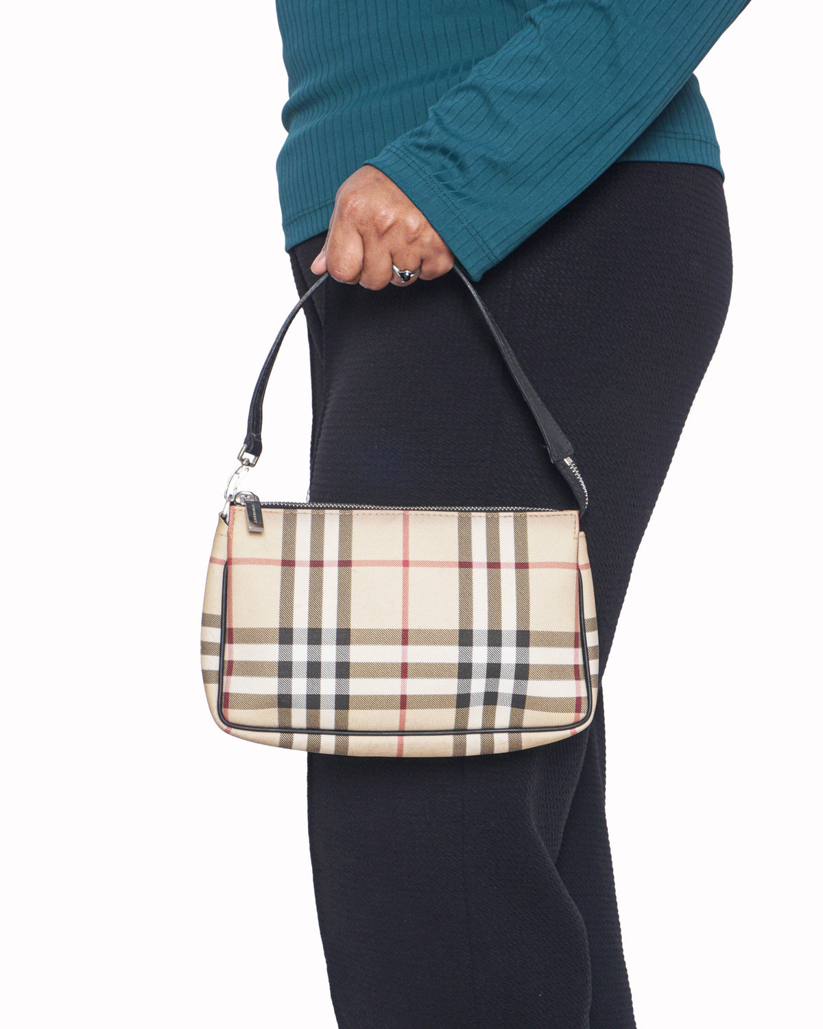 Burberry Vintage Nova Check Canvas Pochette Bag