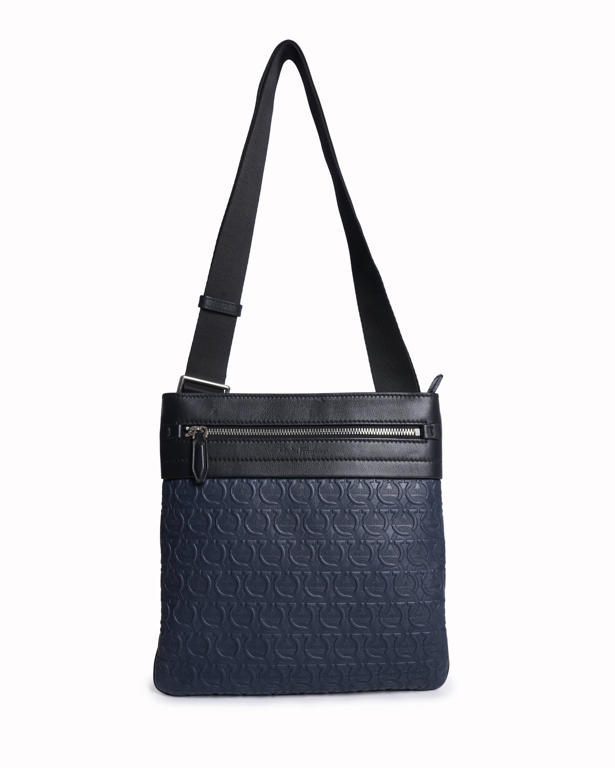 New Salvatore Ferragamo Gancini Embossed Crossbody Bag