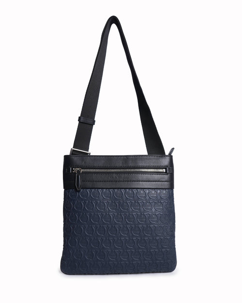 New Salvatore Ferragamo Gancini Embossed Crossbody Bag
