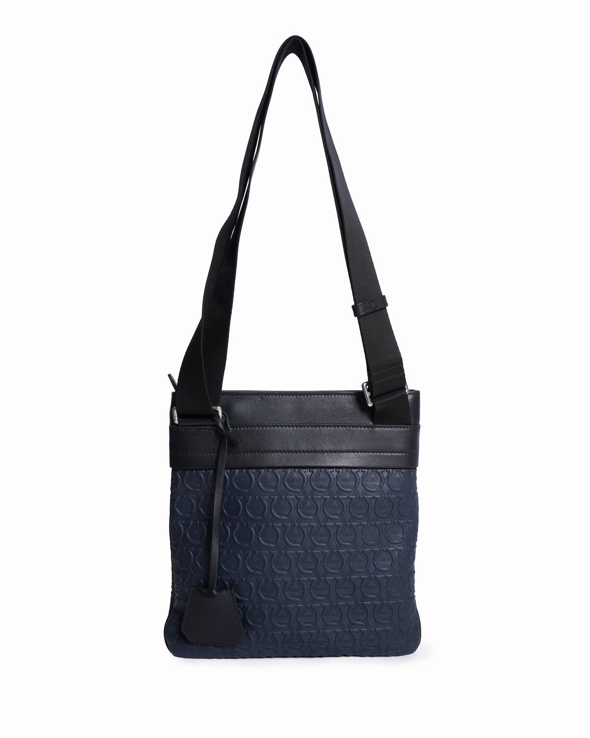 New Salvatore Ferragamo Gancini Embossed Crossbody Bag