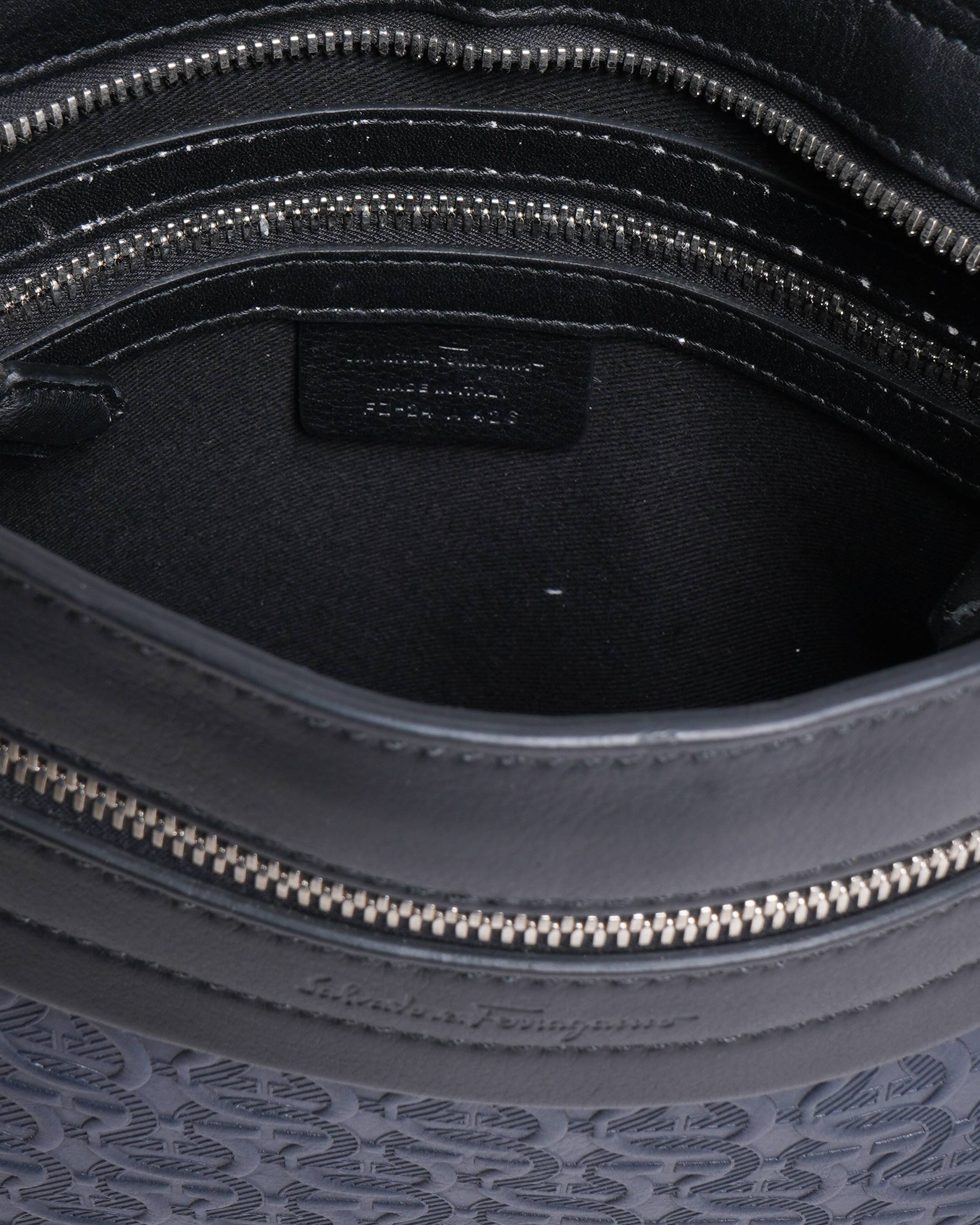 New Salvatore Ferragamo Gancini Embossed Crossbody Bag