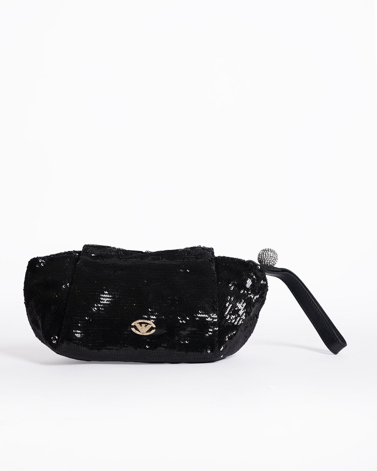 Emporio armani black sequin wristlet Clutch