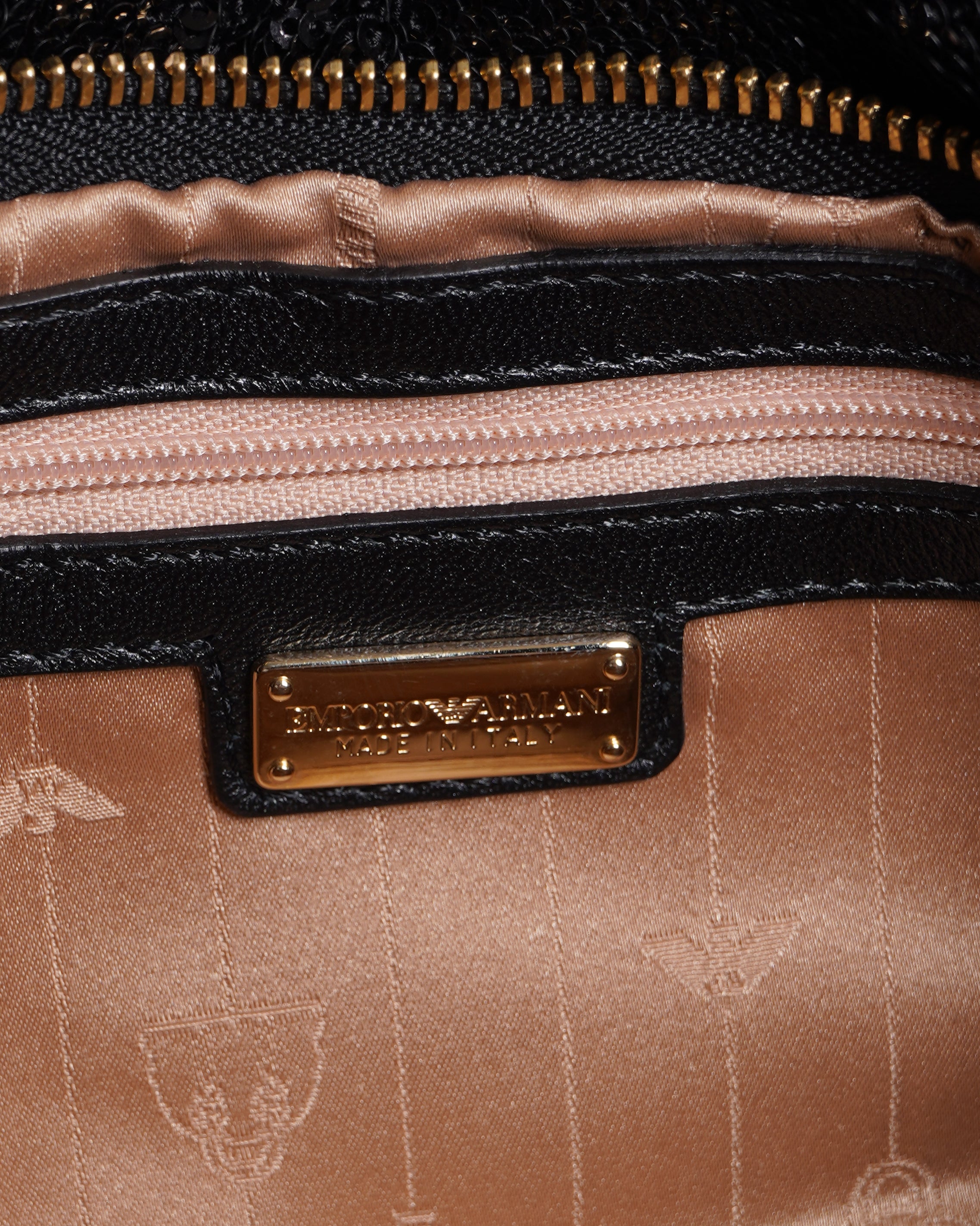 Emporio armani black sequin wristlet Clutch