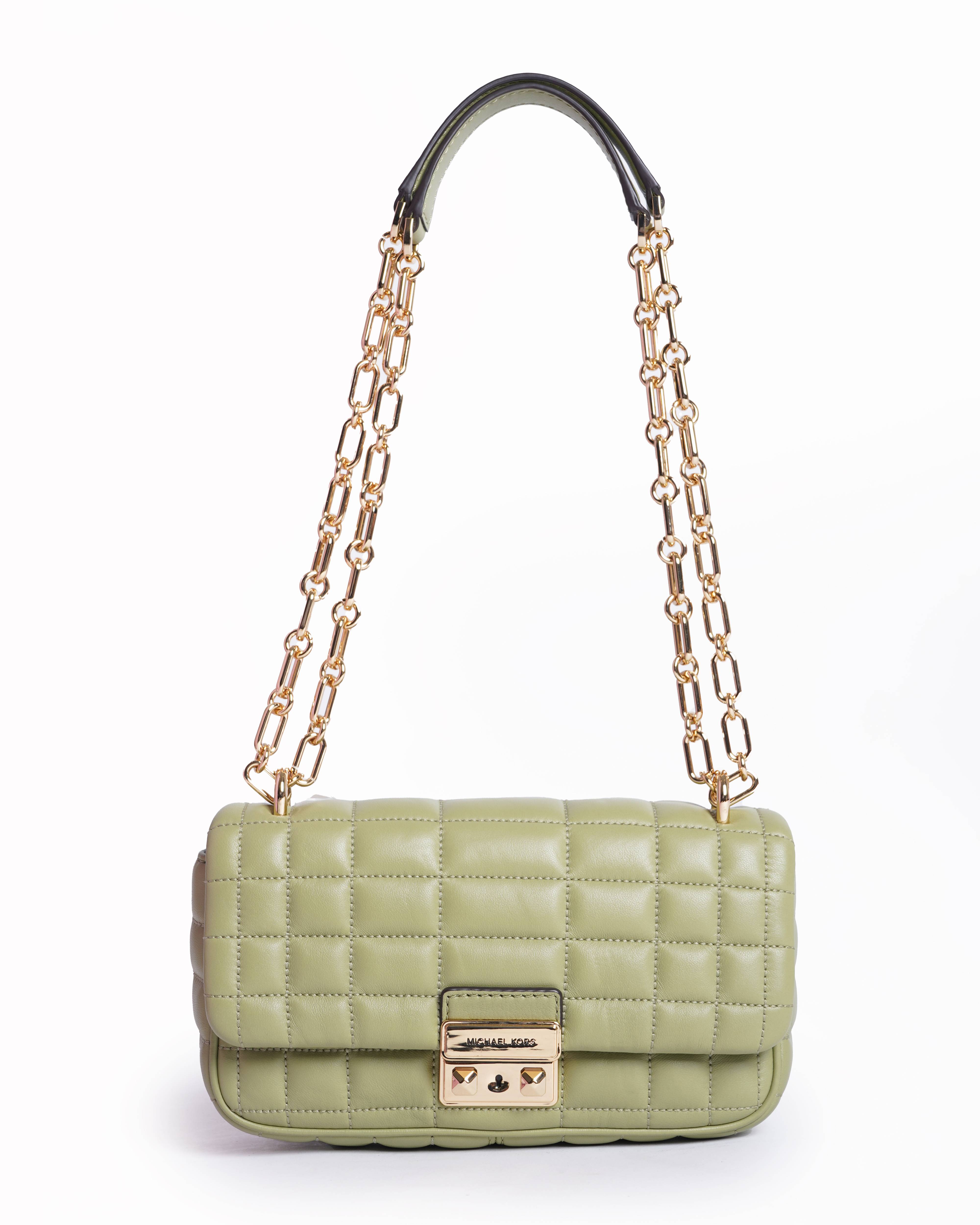 New Micahel kors Quilted Tribeca Small Shoulder Bag in Green