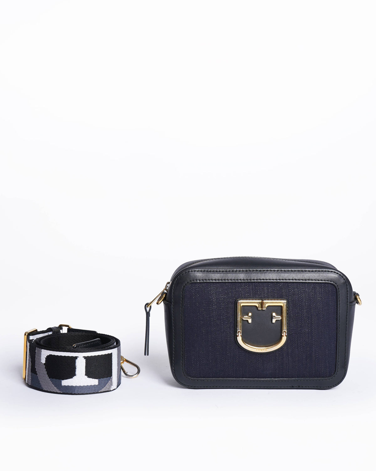 Furla Brava Crossbody Bag In Canvas & Leather