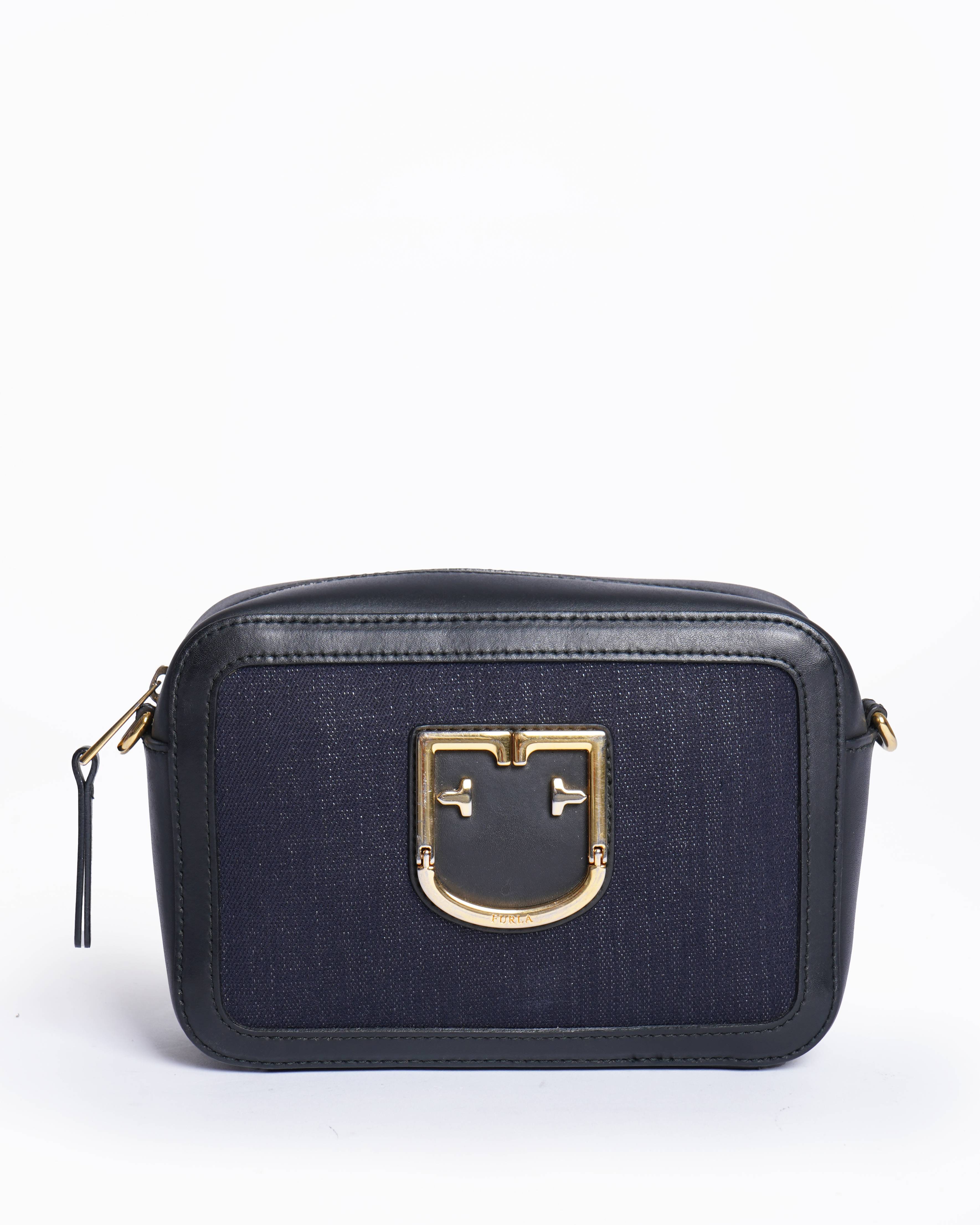 Furla Brava Crossbody Bag In Canvas & Leather