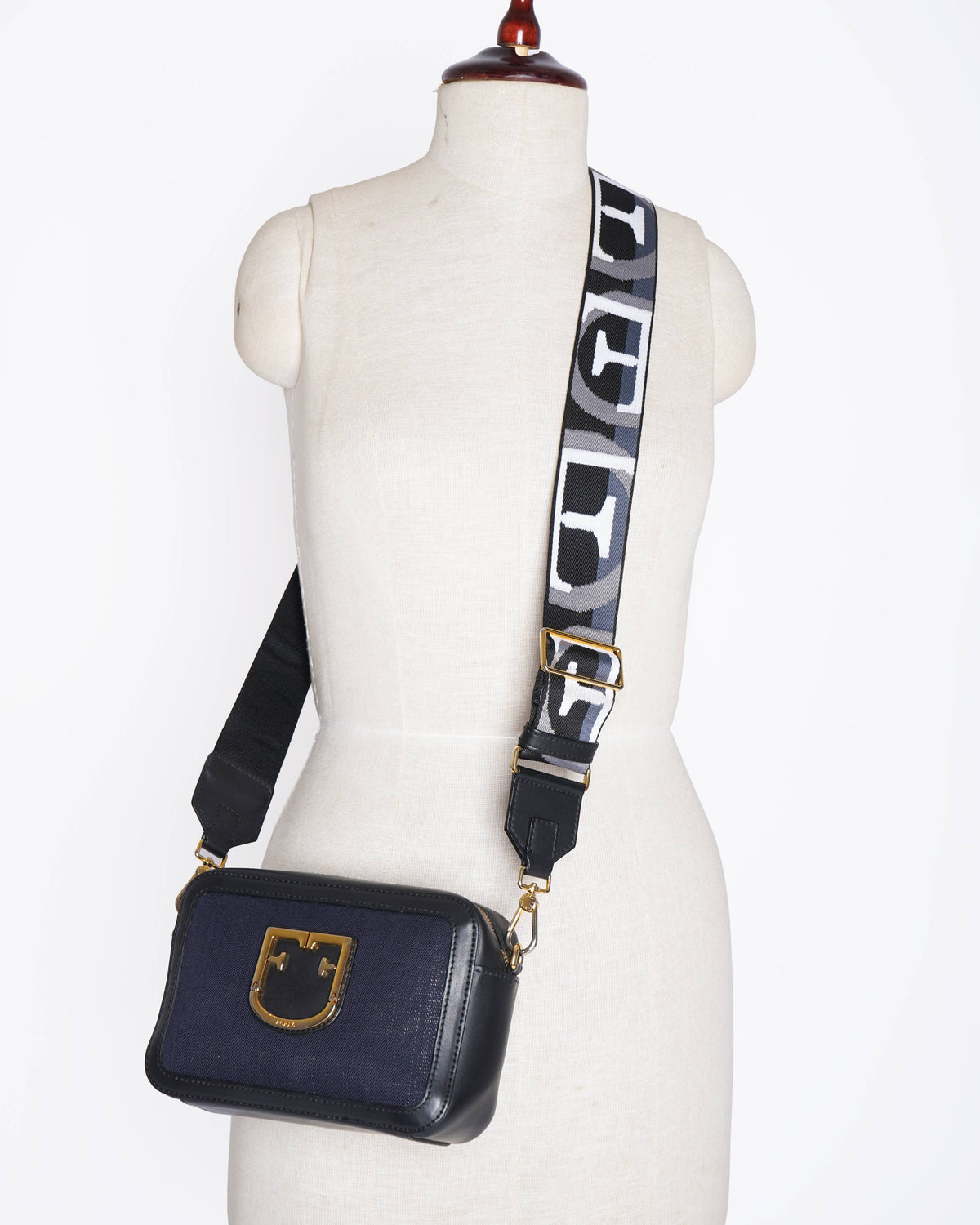 Furla Brava Crossbody Bag In Canvas & Leather
