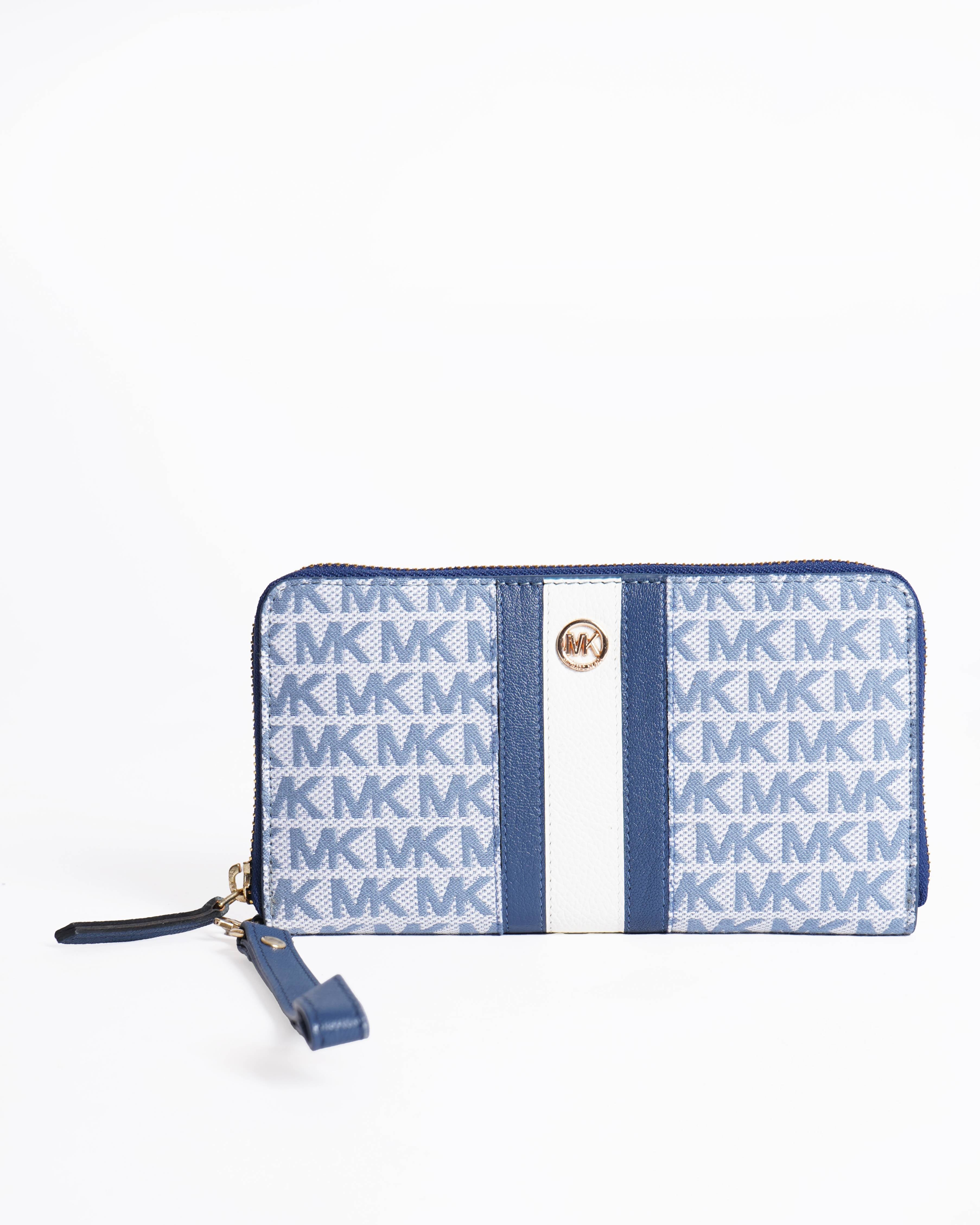 Michael kors blue signature monogram Wristlet wallet