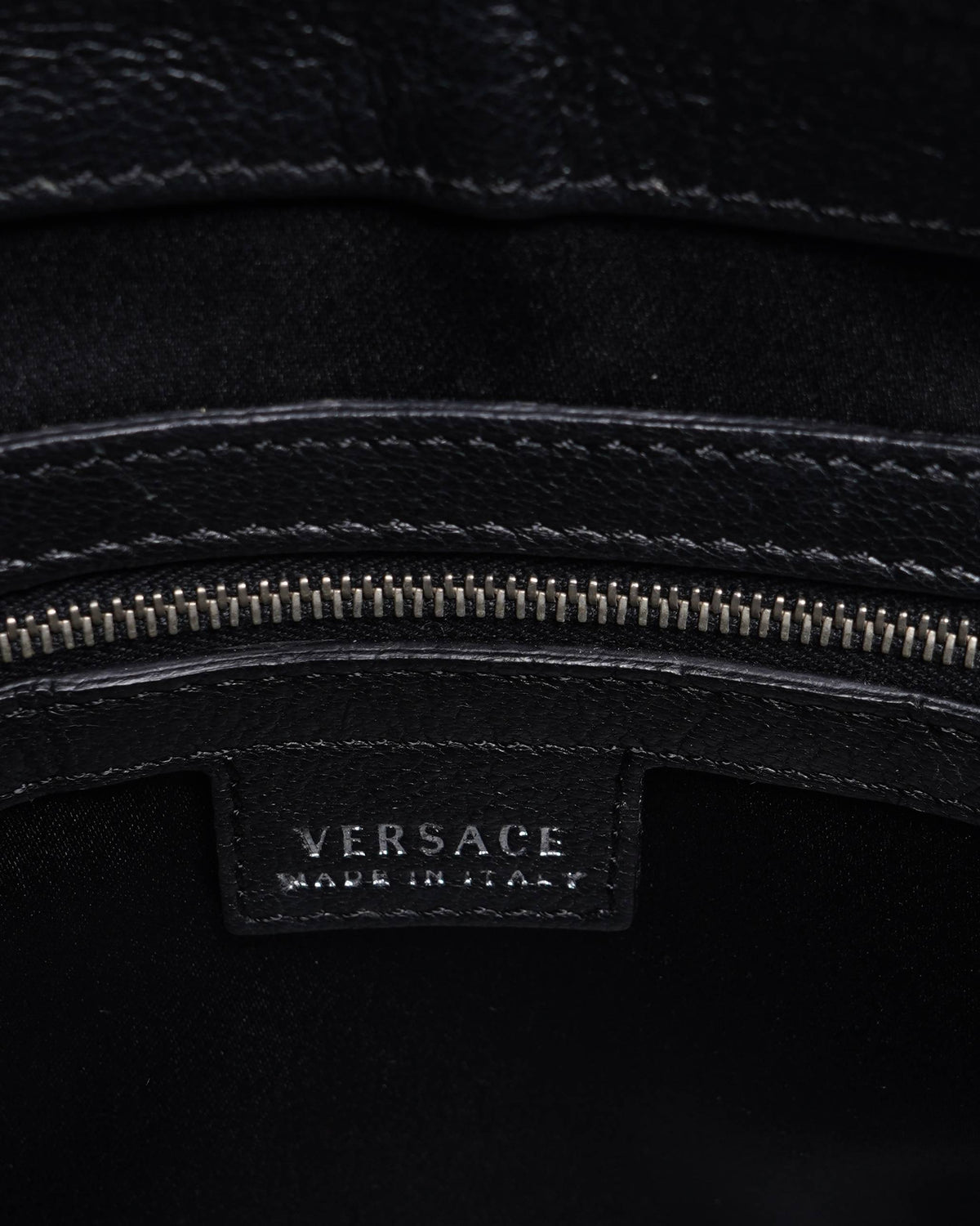 Versace croc embossed top handle bag