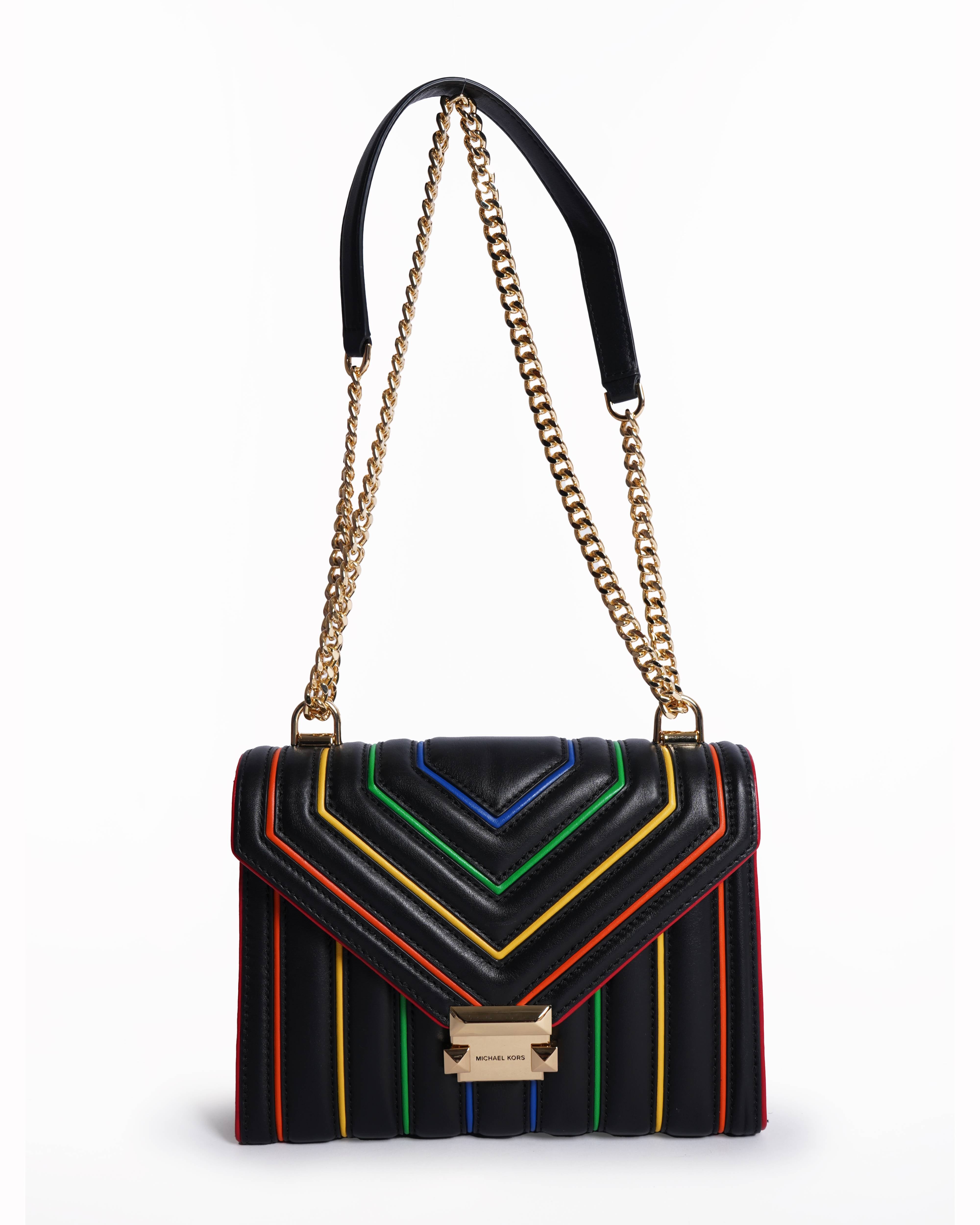 Michael kors whitney rainbow quilted shoulder bag