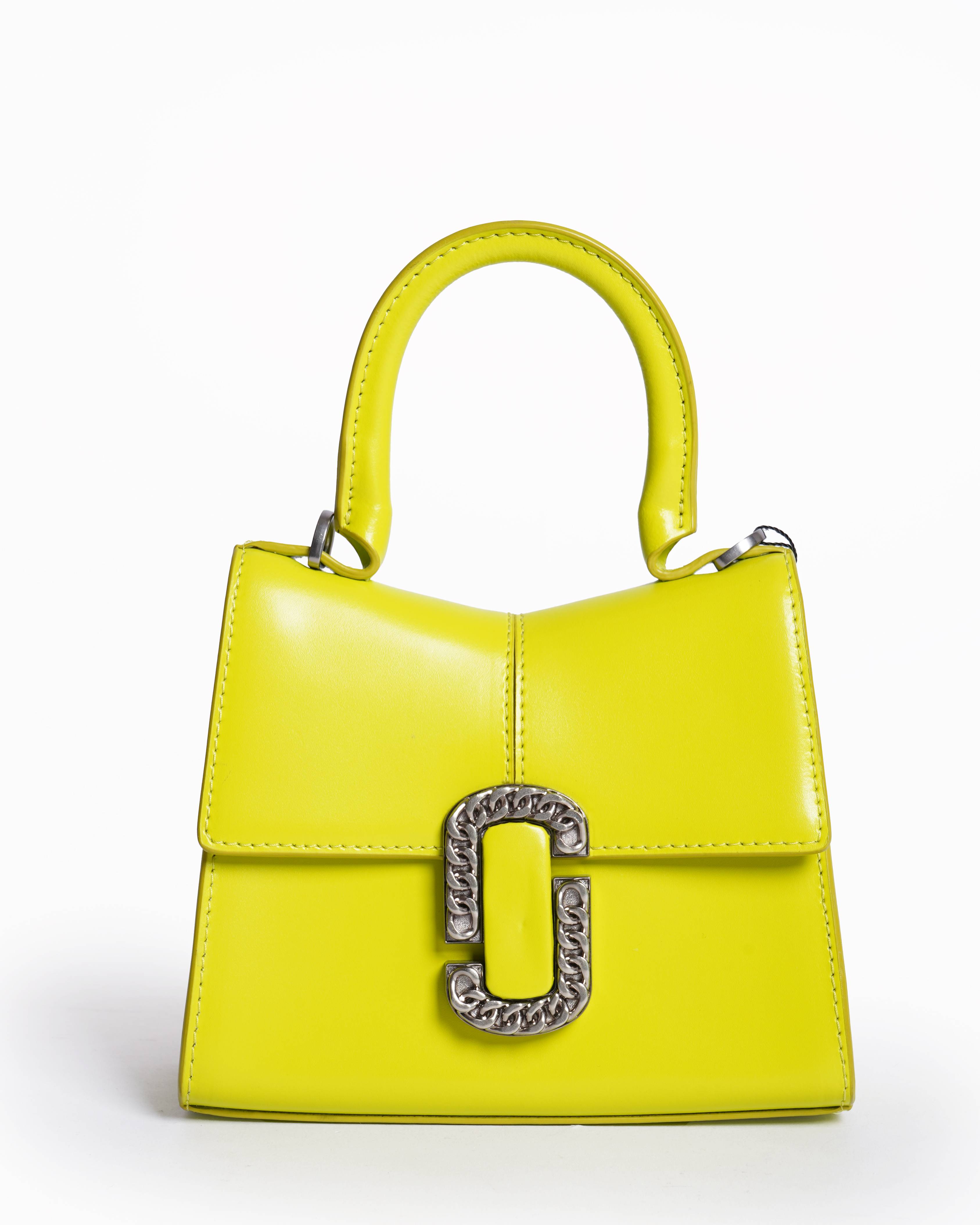 Marc Jacobs Mini Lime Green Chain Link Logo Top Handle Crossbody