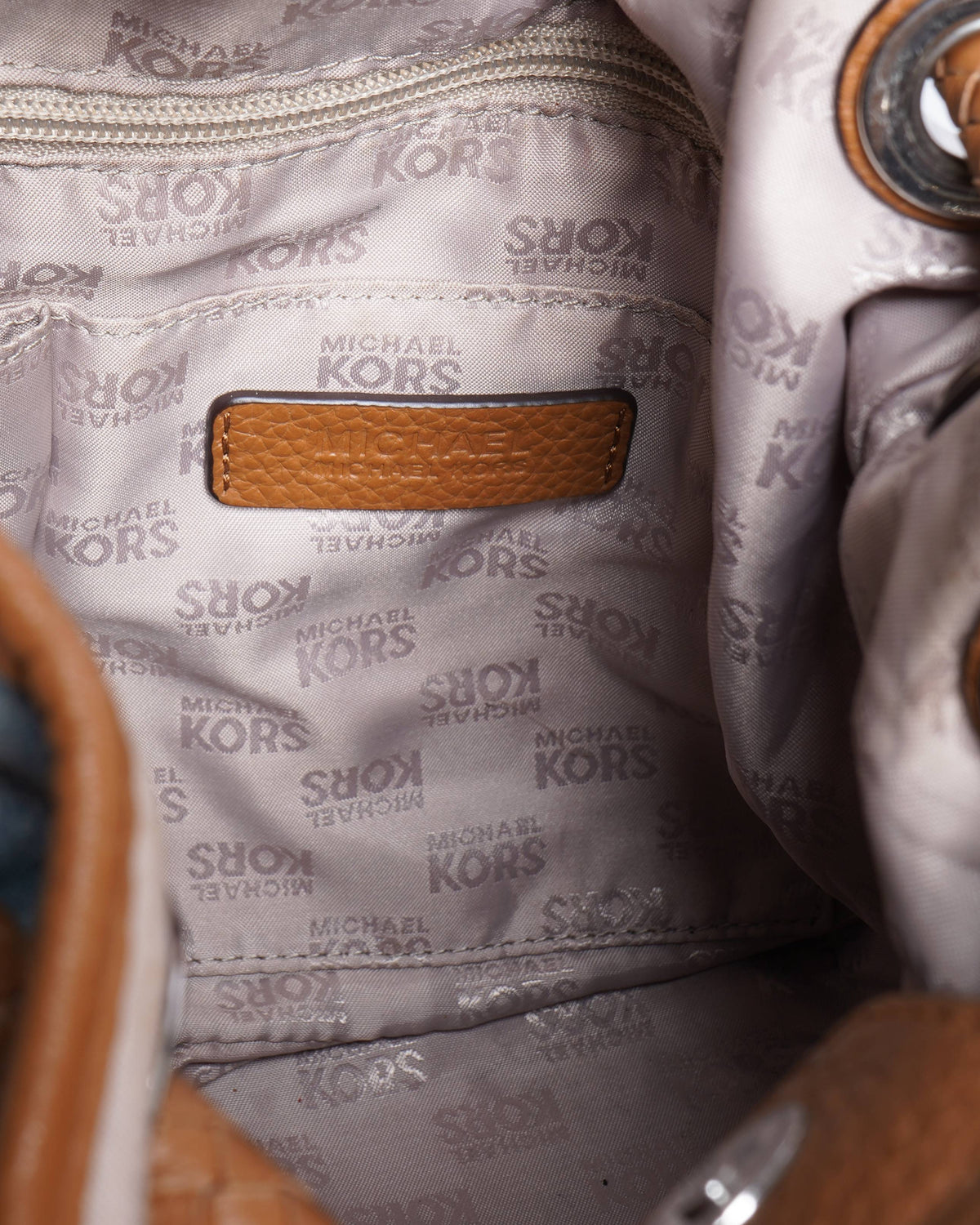 Michael Kors Denim Bucket Bag With Leather Trimming