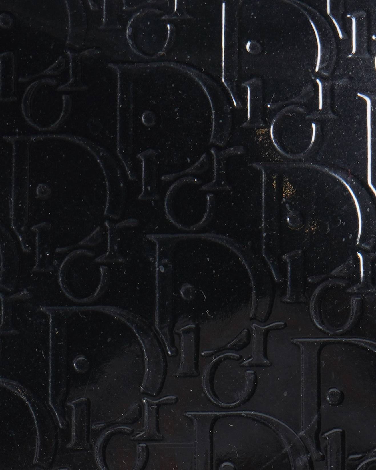 Christian dior boston bag in black monogram patent leather