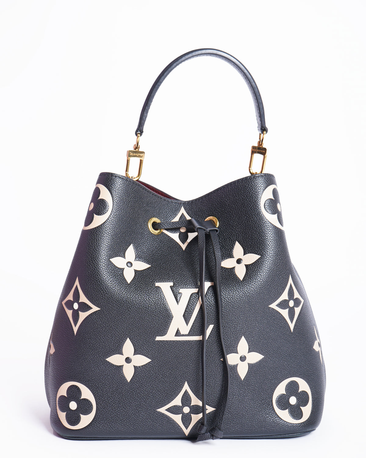 New Louis Vuitton NeoNoe MM Bicolor Monogram Empreinte Leather Handbag