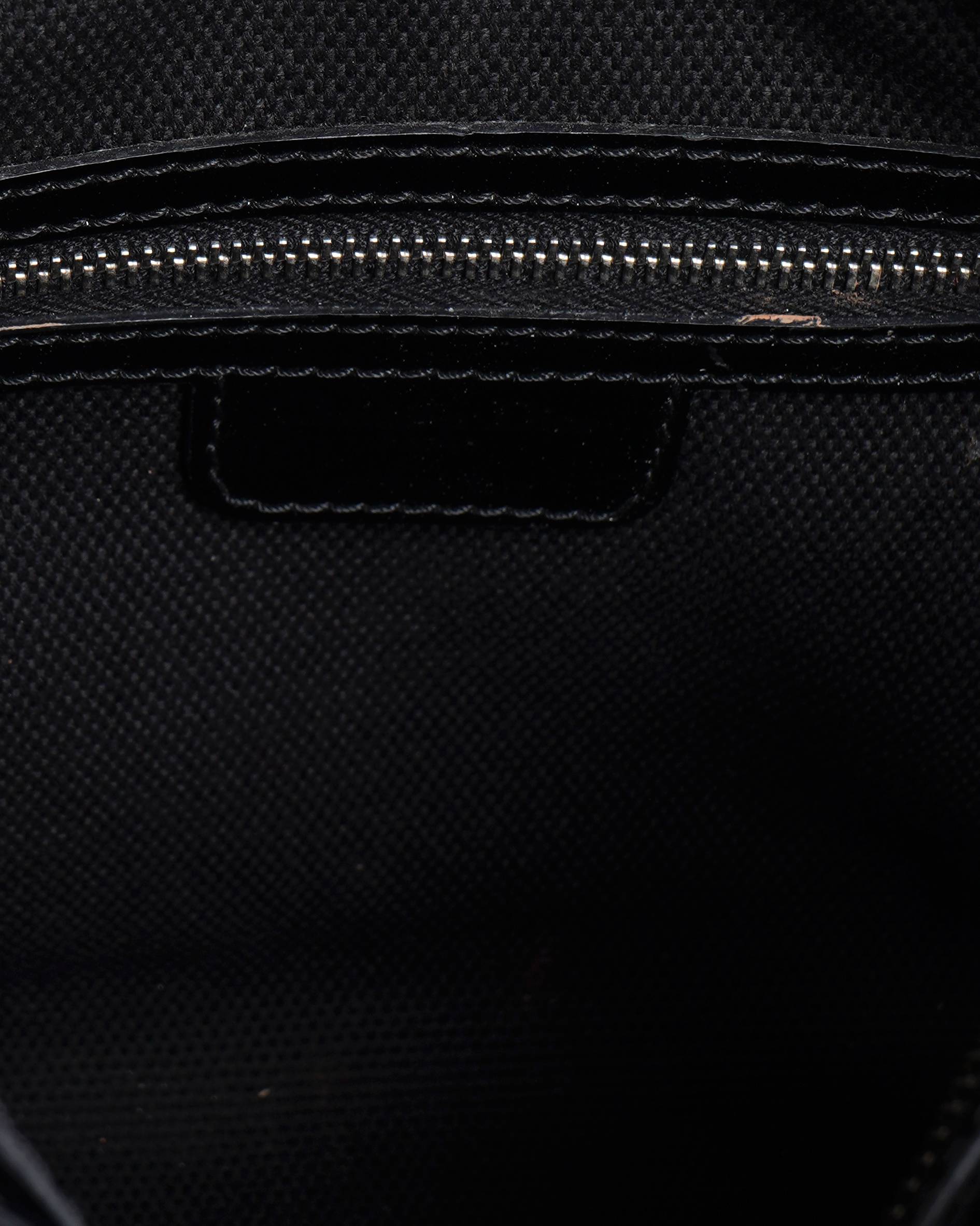 Christian dior boston bag in black monogram patent leather