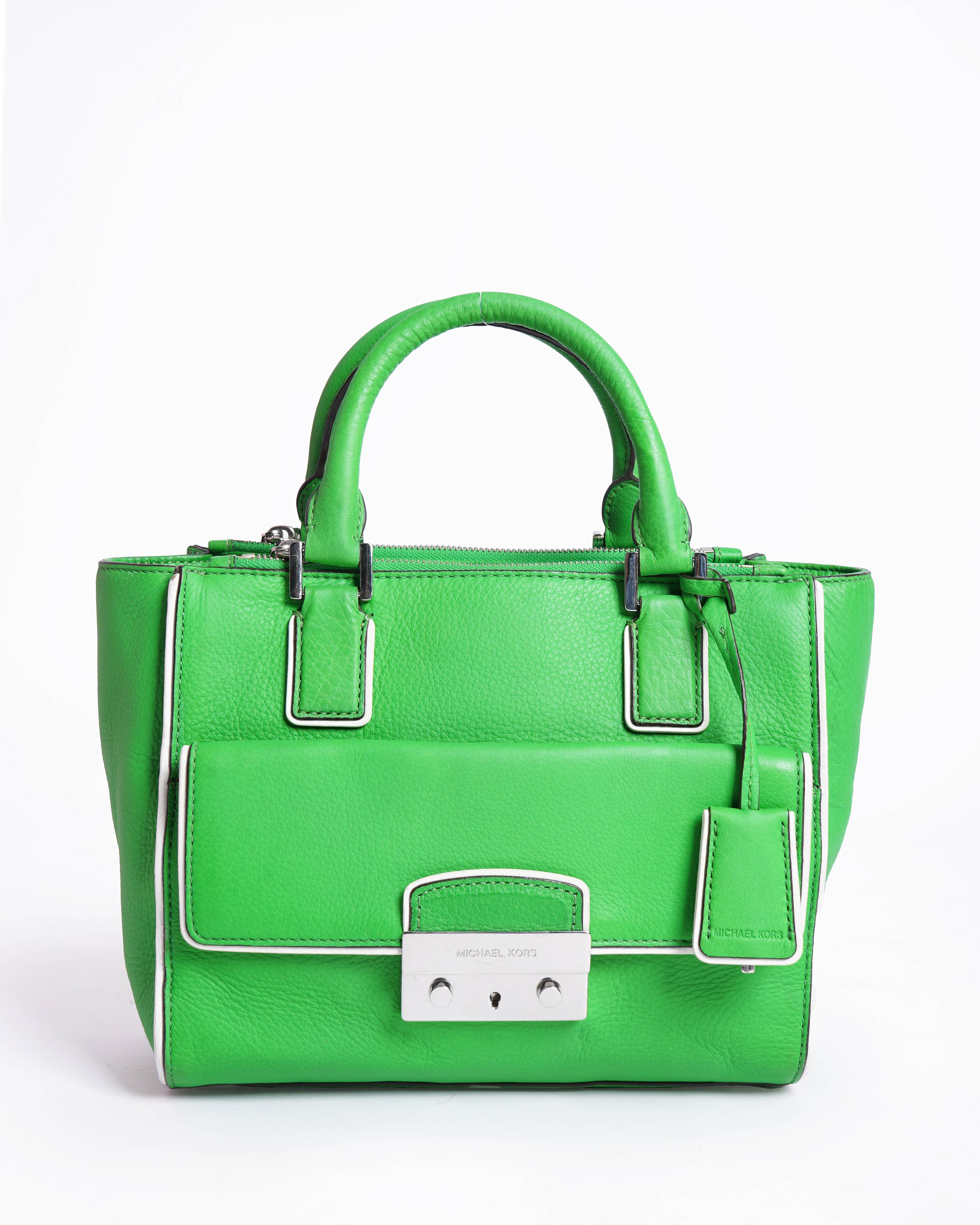 Michael kors audrey satchel handbag in green