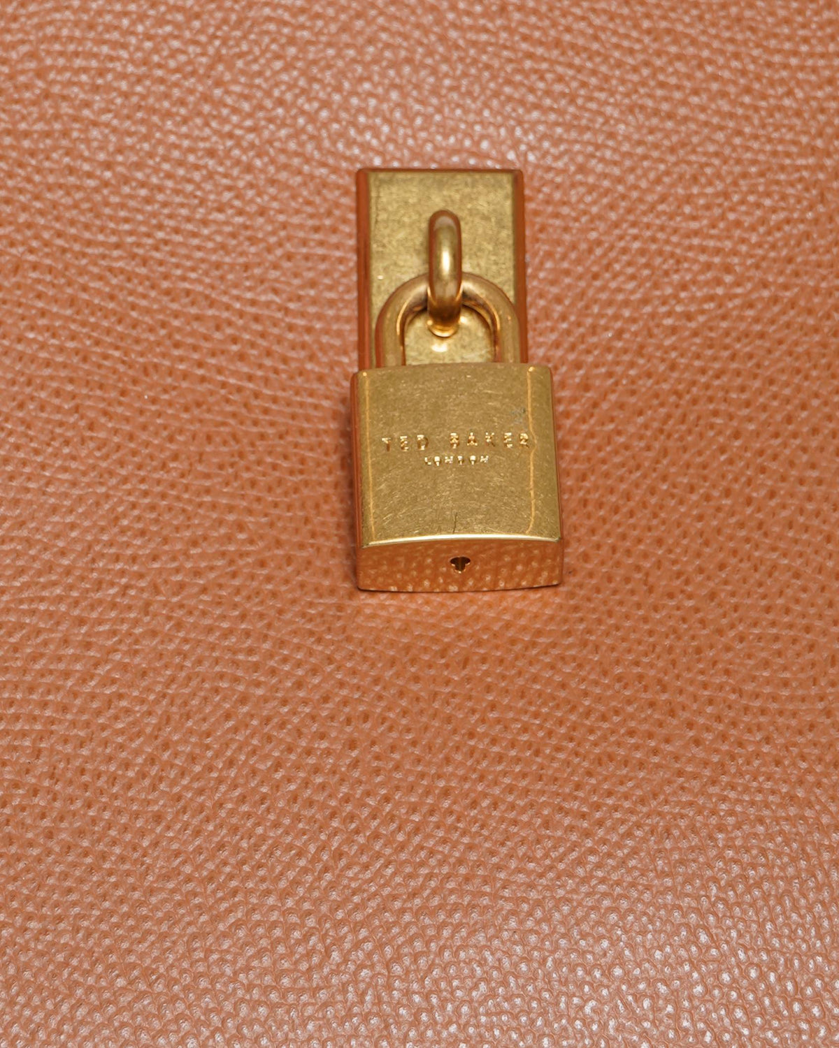 Ted baker tan textured padlock tote bag