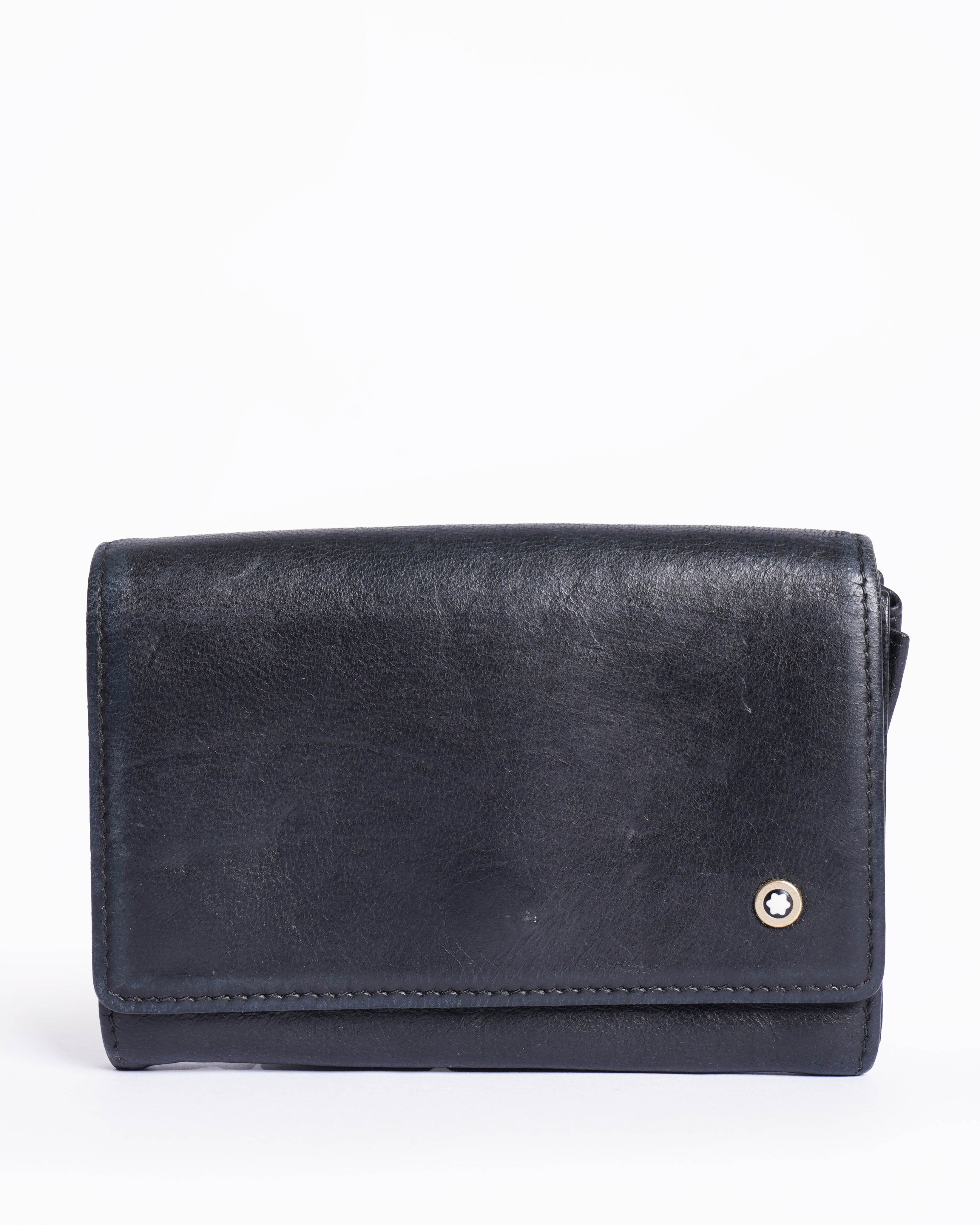 Montblanc leather card holder with a flap