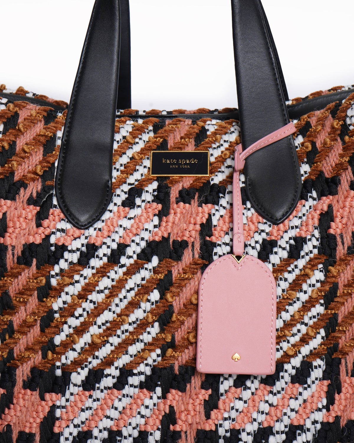 Kate Spade large manhattan plaid tote bag