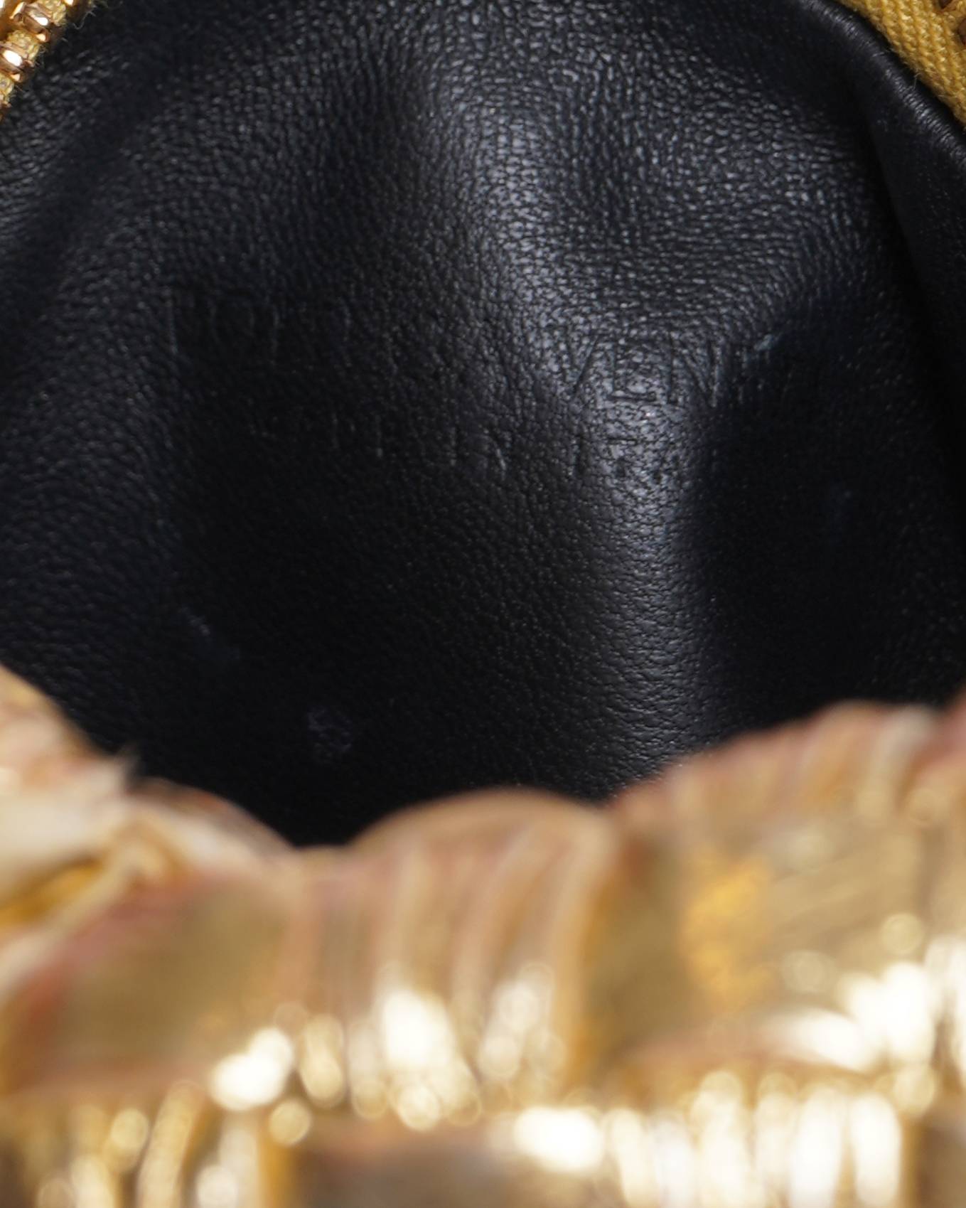 Bottega Veneta Mini Jodie Metallic Gold Intrecciato Handbag