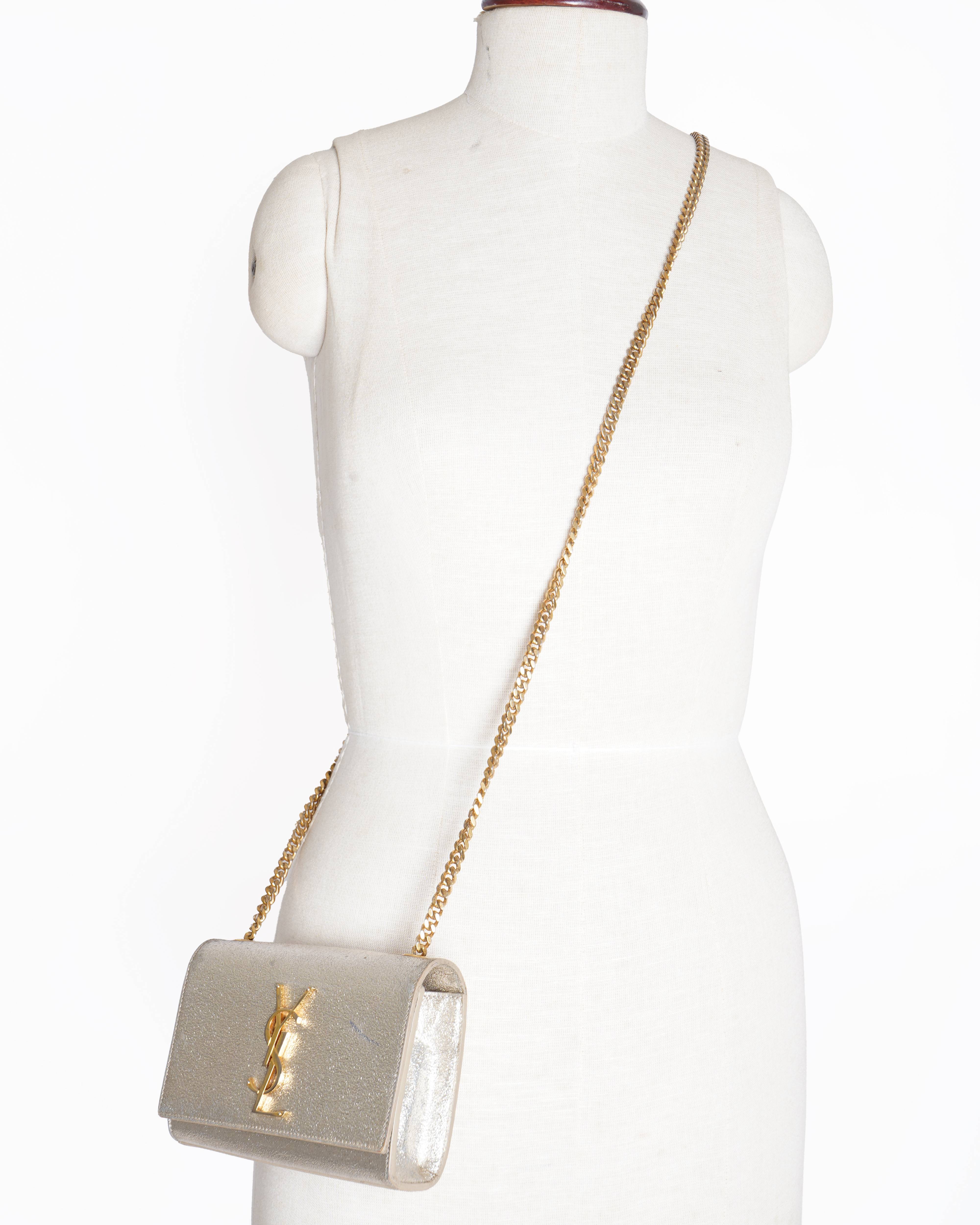 Saint Laurent Kate Gold leather shoulder bag