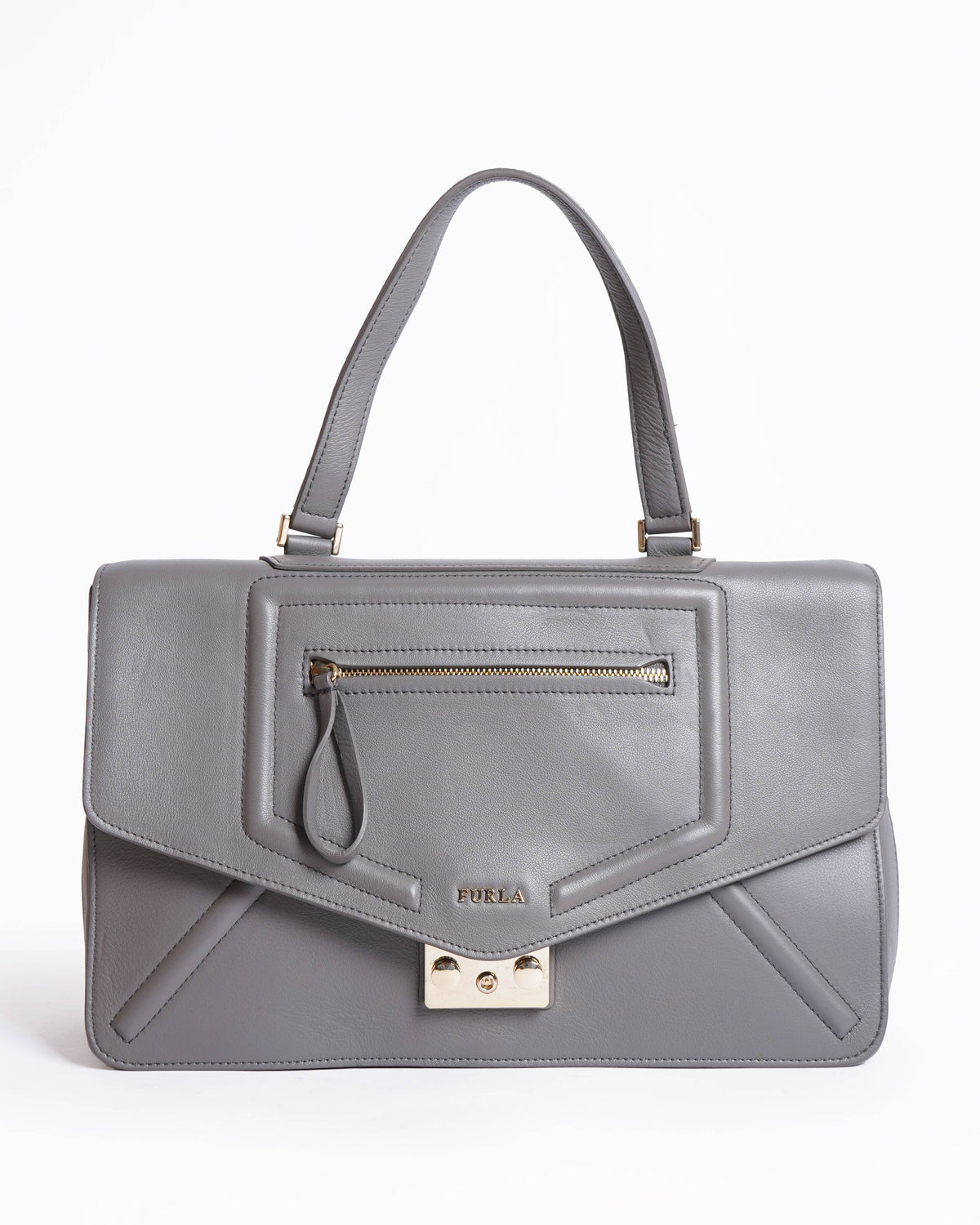 Furla 
Alice Leather Shoulder Bag in Grey