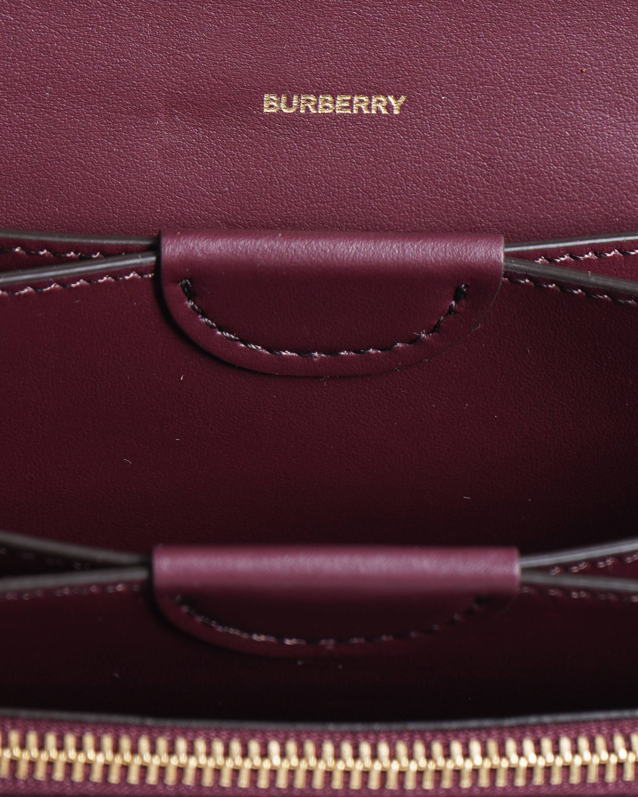 New Burberry hazelmere printed logo mahogany Wallet on Strap