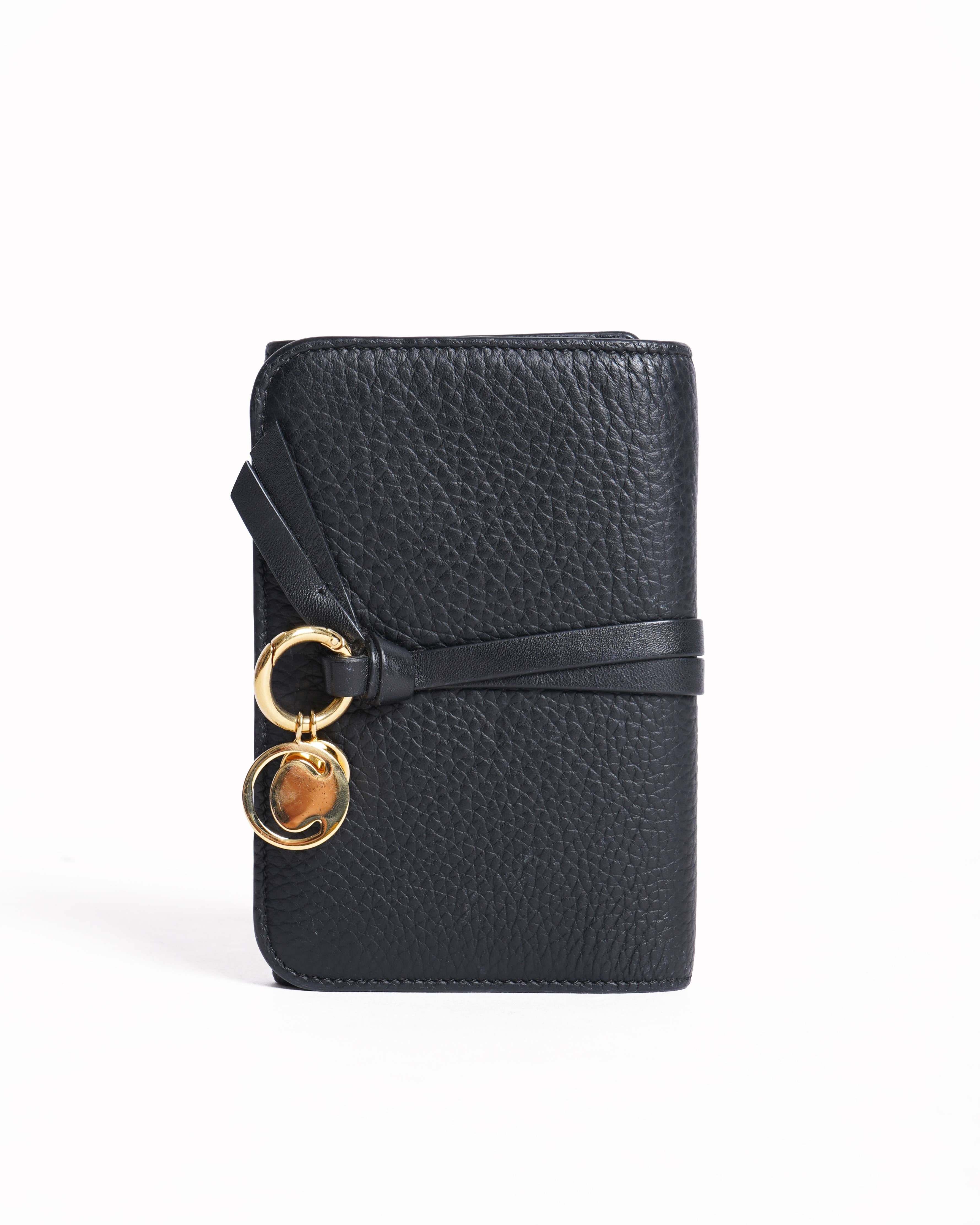 Chloe alphabet bi fold wallet in black