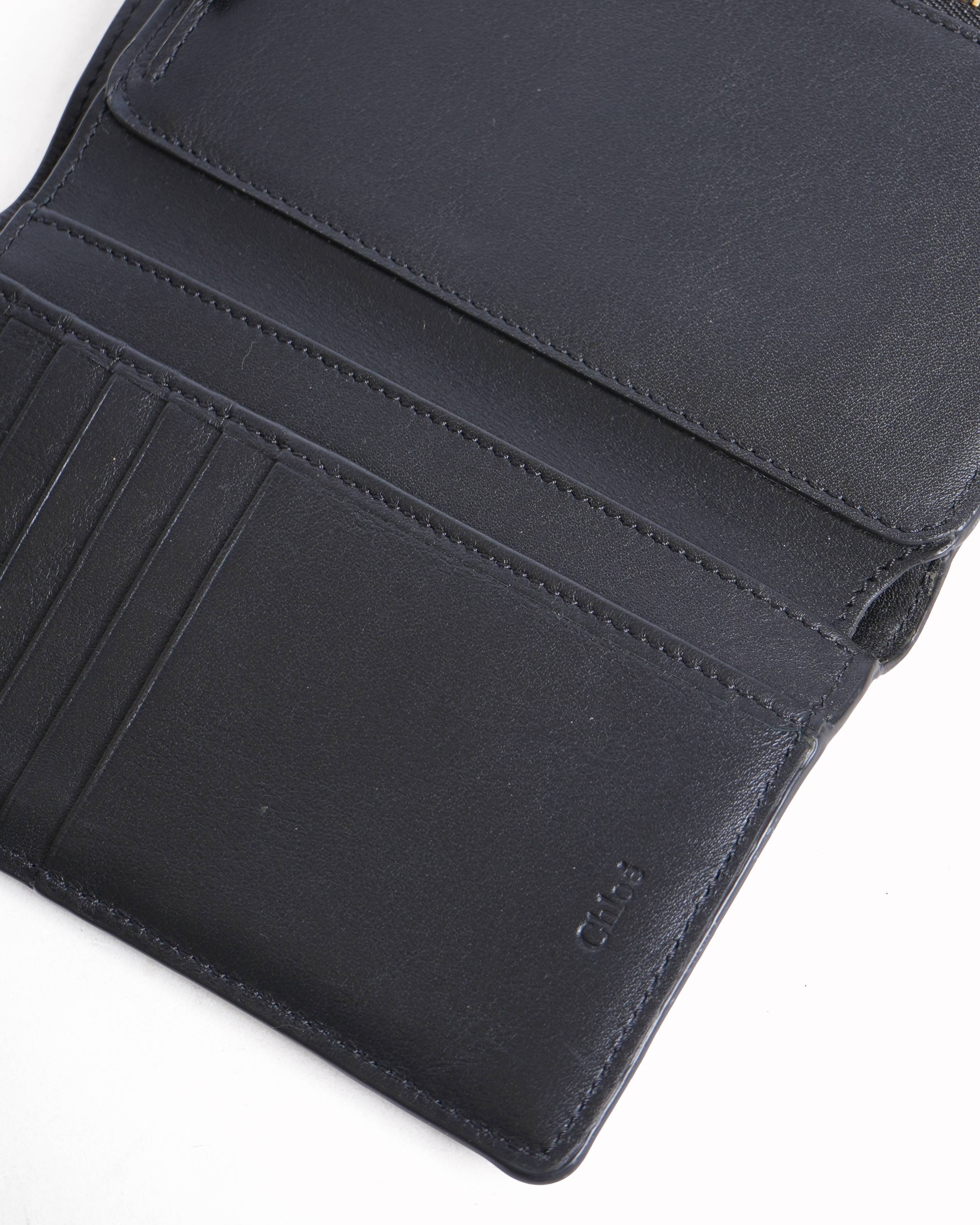 Chloe alphabet bi fold wallet in black