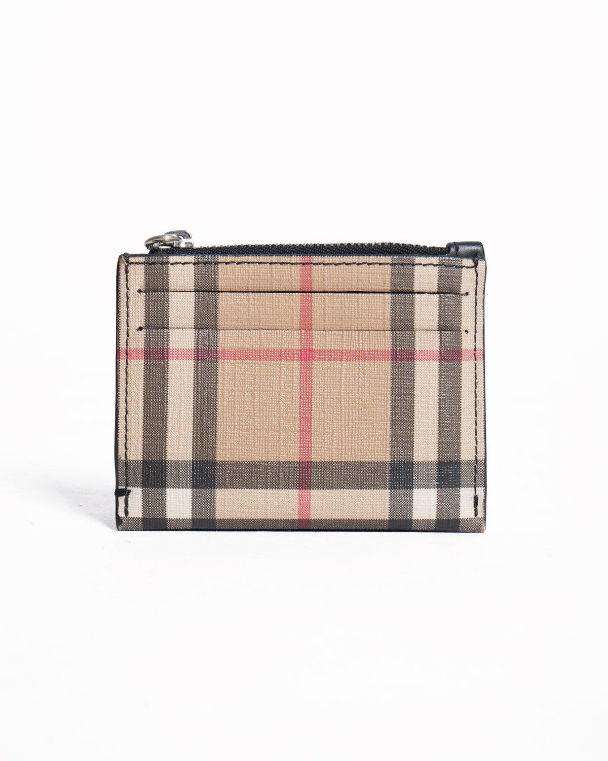 Burberry check card case wallet